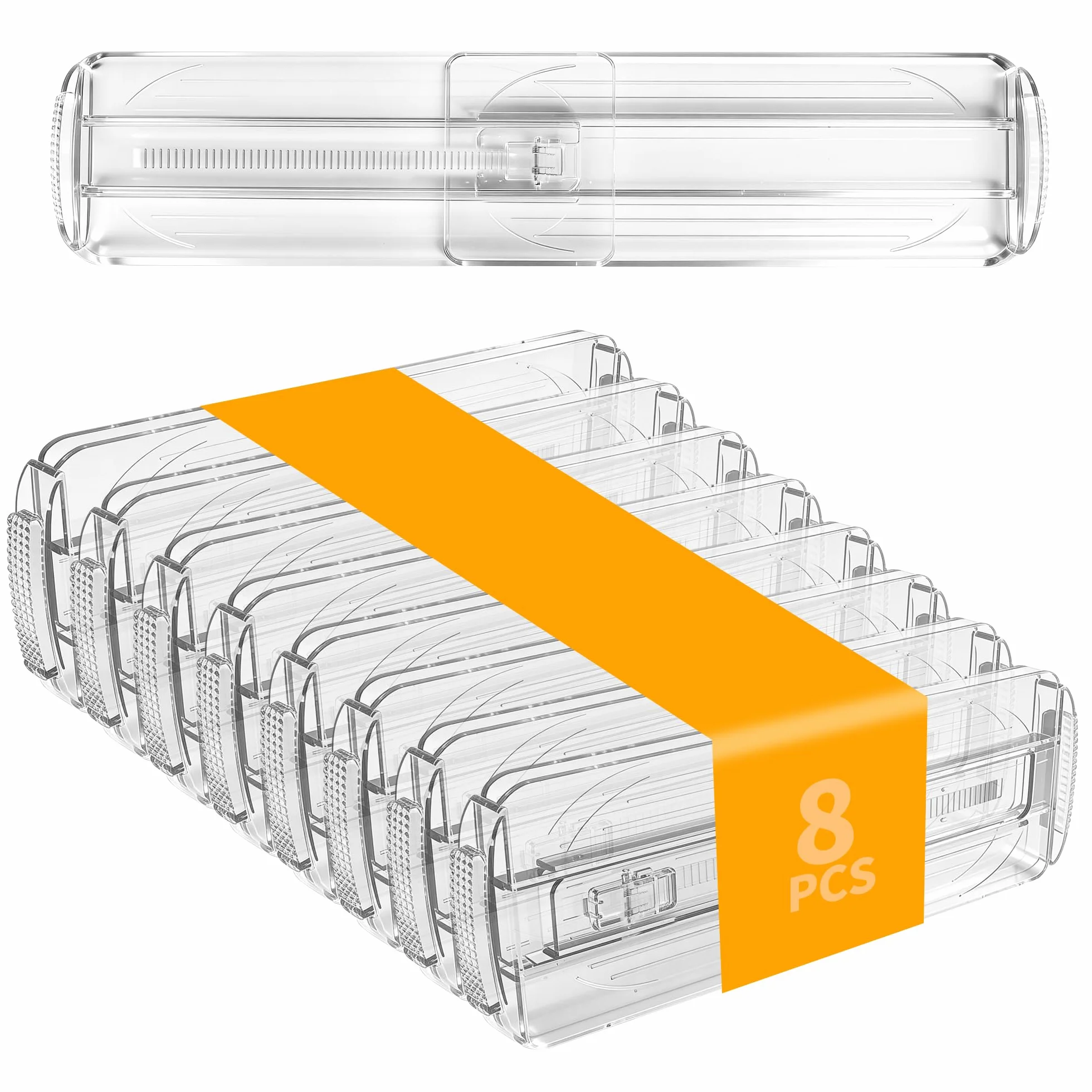 Separadores De Cajones Ajustables 8 Piezas 28,5-50,5 Cm Transparentes Organizador Cajón