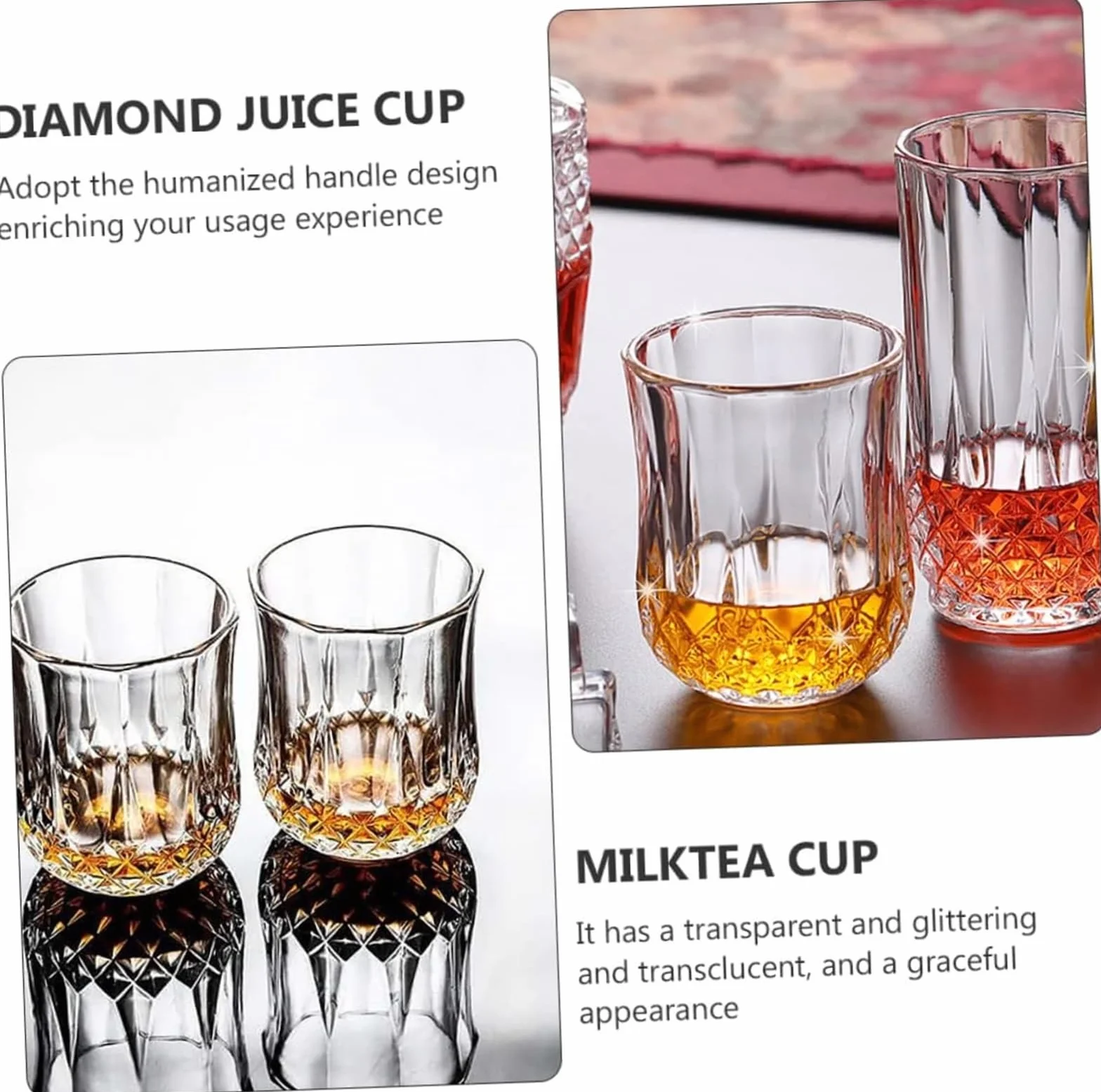 Jarras de cerveza personalizadas, jarras de cerveza, jarras de cerveza, 4 piezas de vasos de roca de cristal, vasos de cóctel antiguos de cristal vintage, vasos de agua, vasos de cerveza de diamante,
