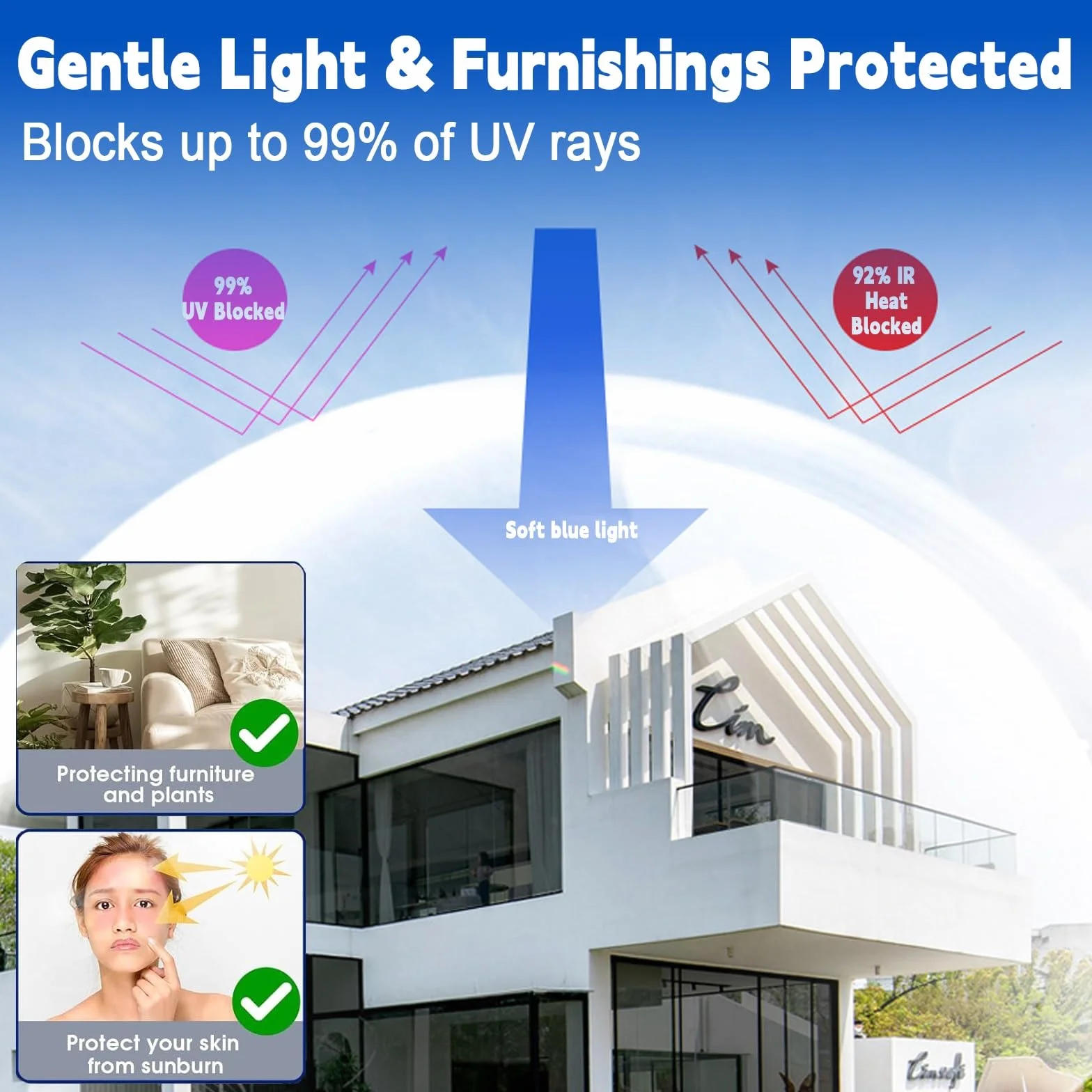Vinilos para Ventanas 60 x 480 cm Cristal Unidireccional Protector de Privacidad Anti 99% UV y Anti 92% IR Película Opaca para Cristal para Hogar Oficina, Plata