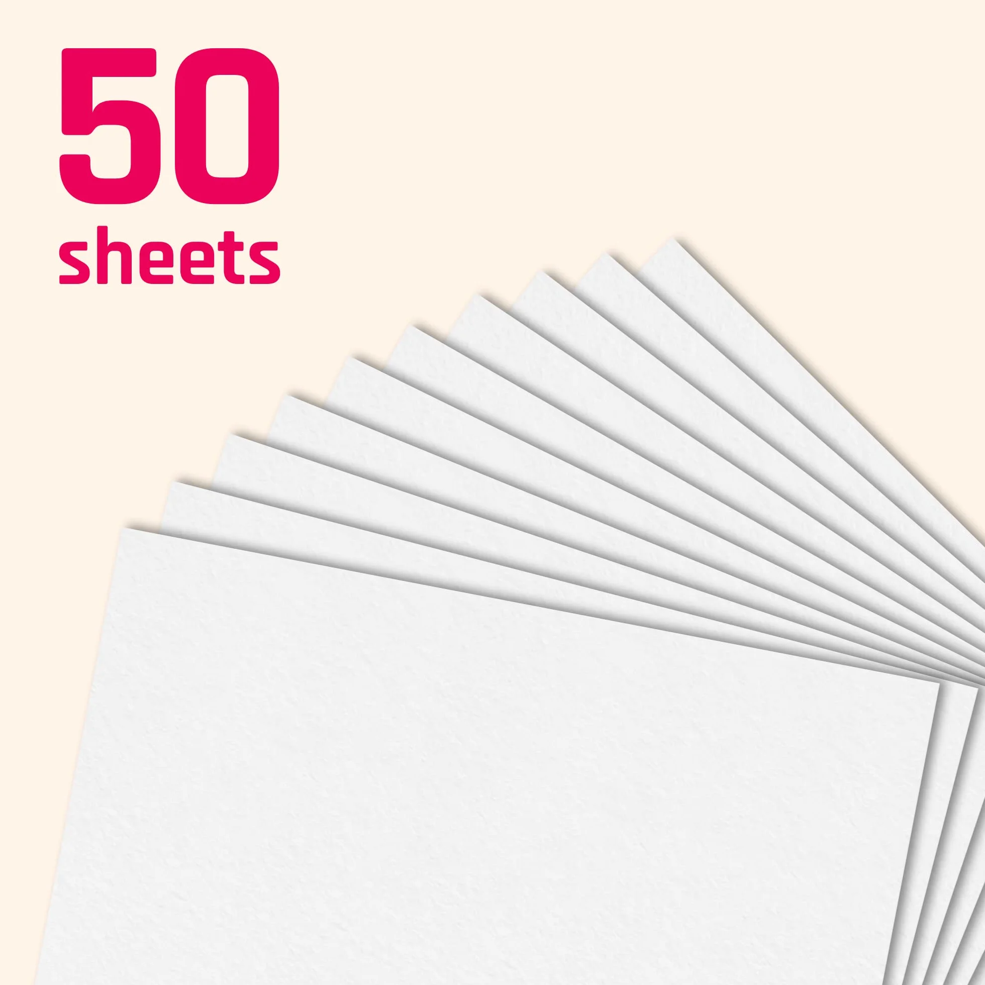 50 hojas, A5 300 g/m² Cartulinas Blancas Carton Colores - Blanco
