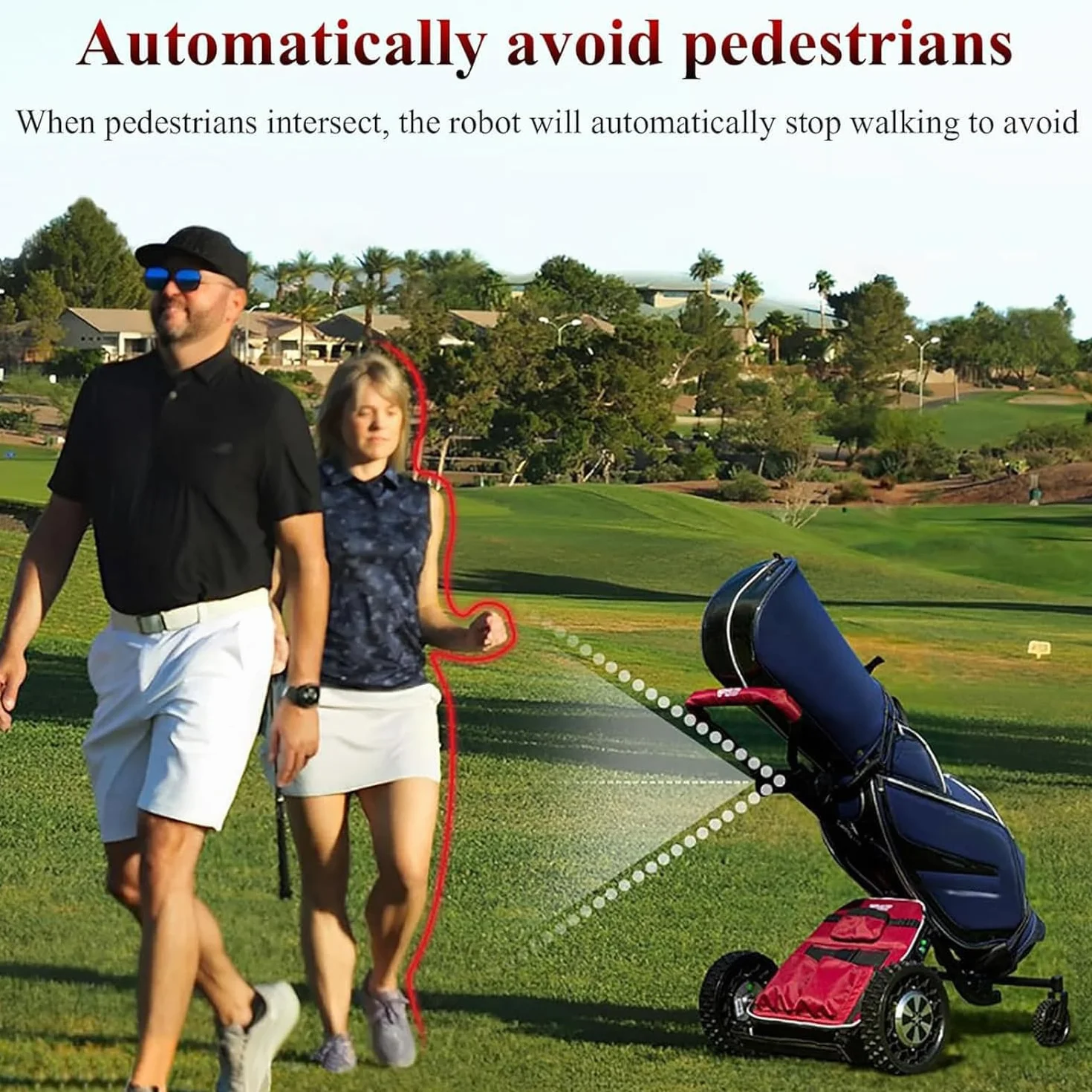 Carrito de Golf Eléctrico Robótico Inteligente con Control Remoto, Seguimiento Automático y Batería de 27 Hoyos