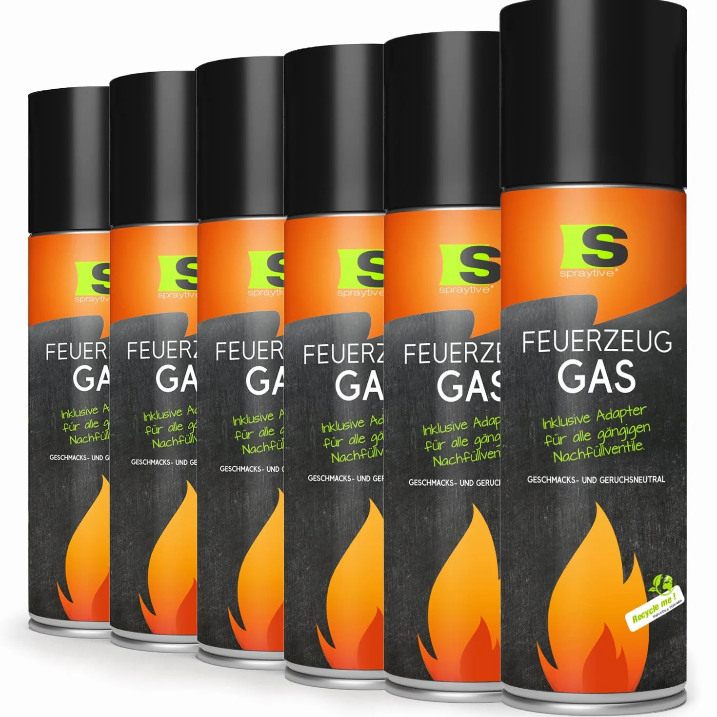 12 x 500 ml de gas butano XXL para sopletes y mecheros – Gas para mecheros con adaptador para rellenar, compatible con mecheros Clipper, llama de chorro, quemador de cocina, etc.