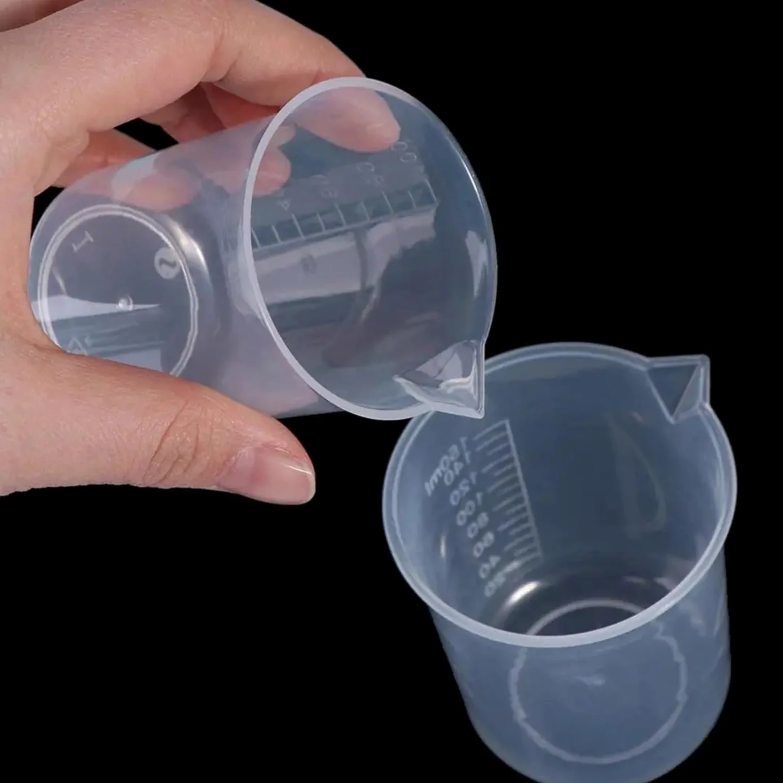 10pcs Reusable with Scale Thickened Transparent Stackable Mixing Cups Measuring Cup Graduated Cylinder Beaker Para Cocina Laboratorio(1000ml)