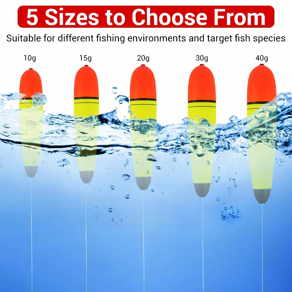 Flotadores para pesca EVA 6 piezas Bobbers equipo agua salada dulce