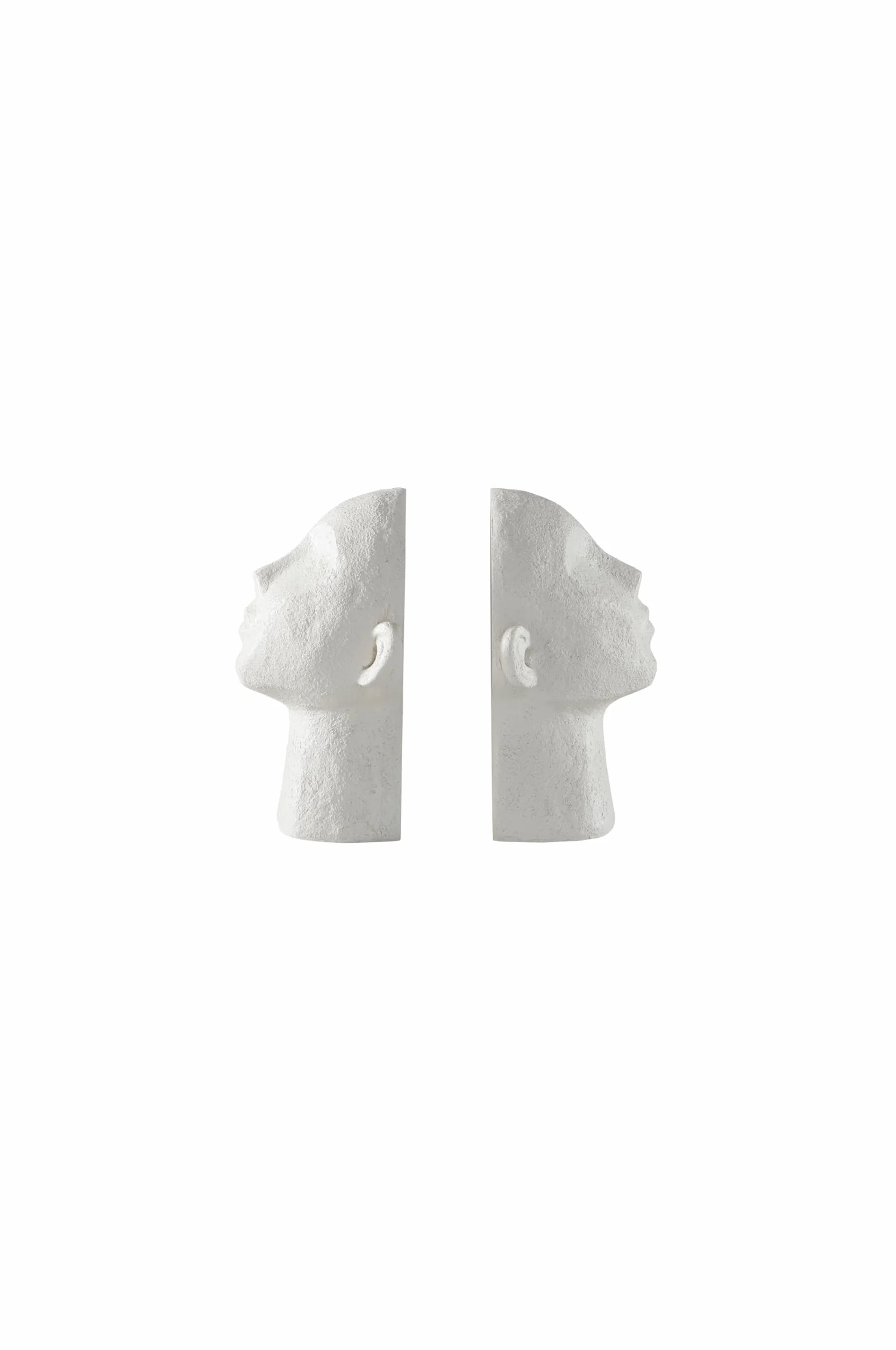 JOTEX Juego de 2 sujetalibros Decorativos Elegantes y Fuertes, Color Blanco Natural, 16 x 11 x 22,5 cm