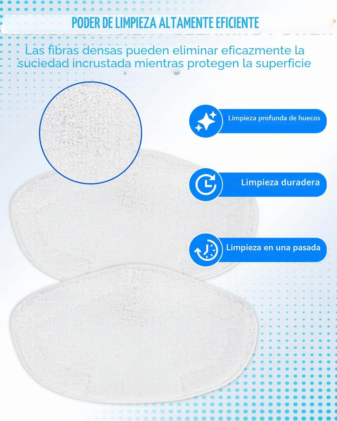 KEEPOW 5 Paños para Polti Vaporetto SV440 Double, Vaporetto Smart 120, Smart 100 T, SV450, SV460, Paños de Microfibra Lavables Compatible con Polti PAEU0332 para Todo Tipo de Superficies