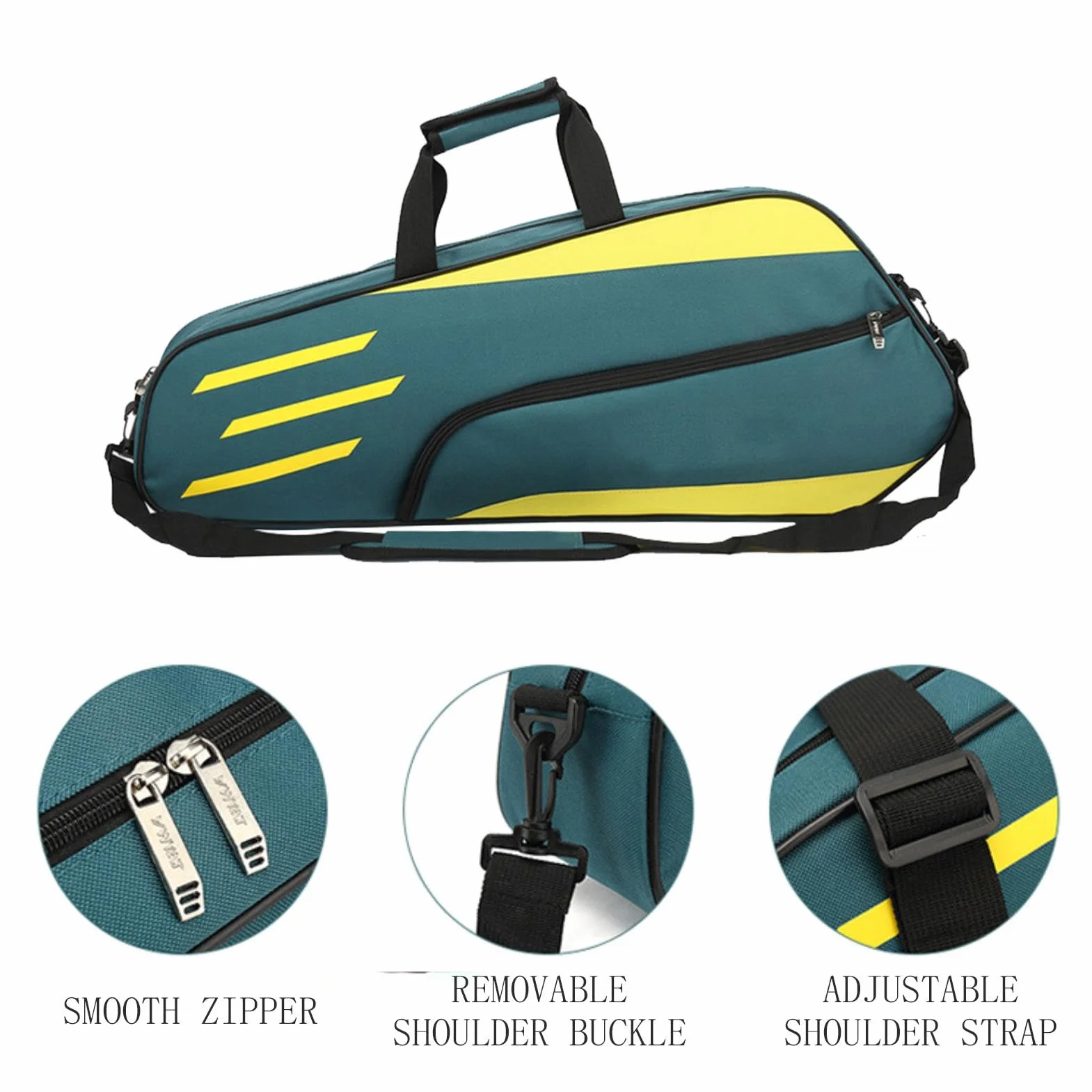 Bolsa de Tenis para 3 Raquetas Impermeable Bandolera Hombres Mujeres
