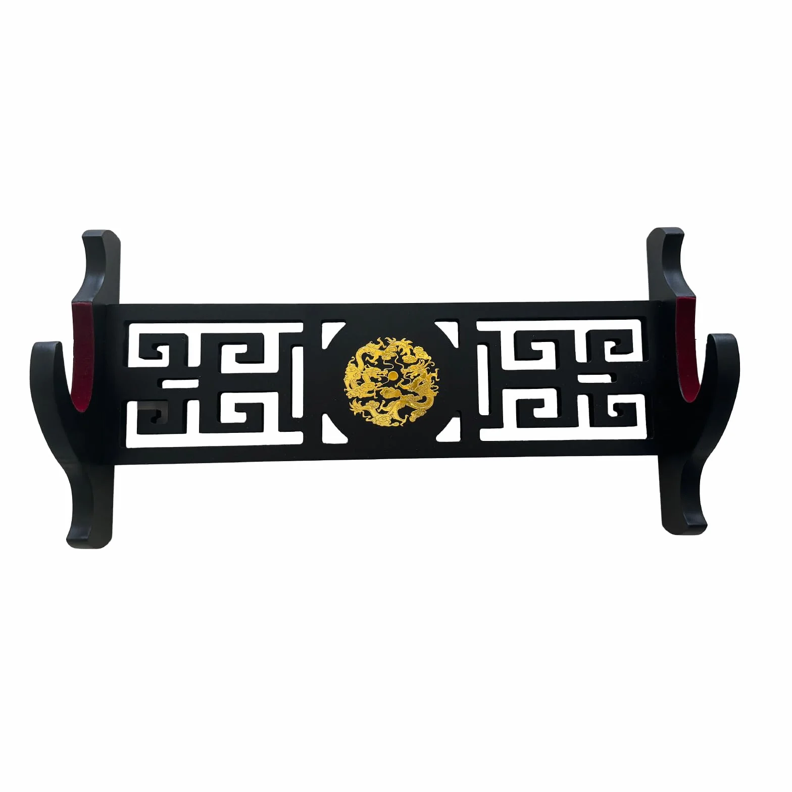 Soporte de espada Katana de 1 nivel, icono de dragón de terciopelo, acolchado, para samurai, Wakizashi