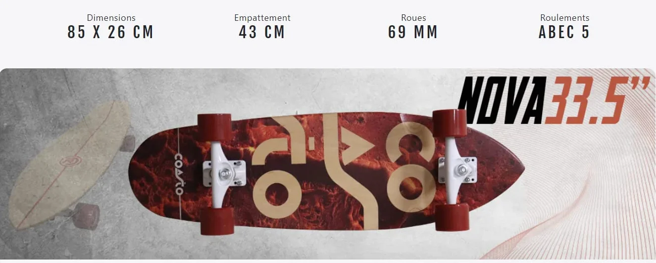 Coasto Surfskate Skatepark Street Pumptrack Surf Tabla Crucero Todoterreno Trucks Cubierta Transparente Adherente