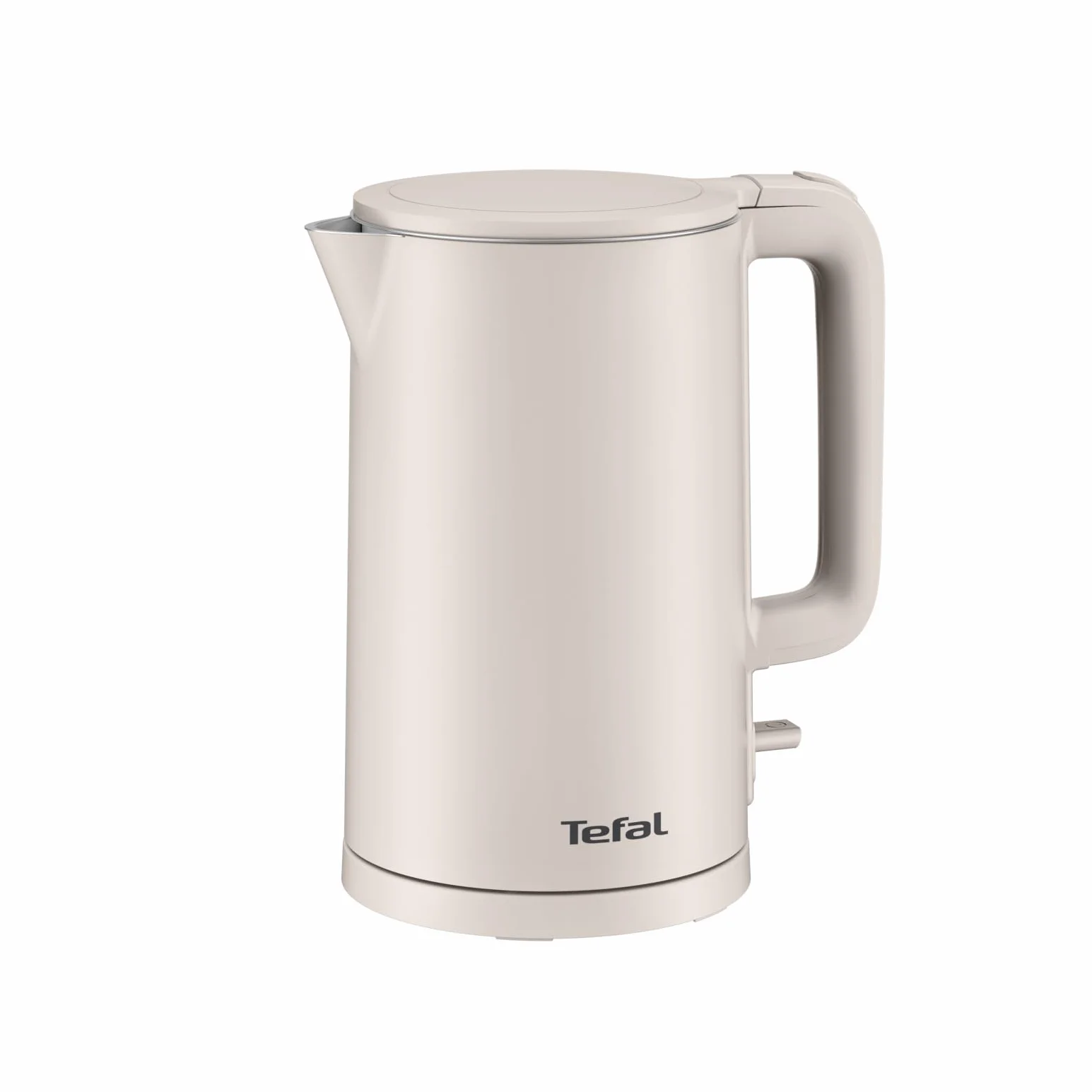 Hervidor eléctrico Tefal Thermo Protect, Safe to Touch, 1500W, Gris claro e interior inox, KO140BE0