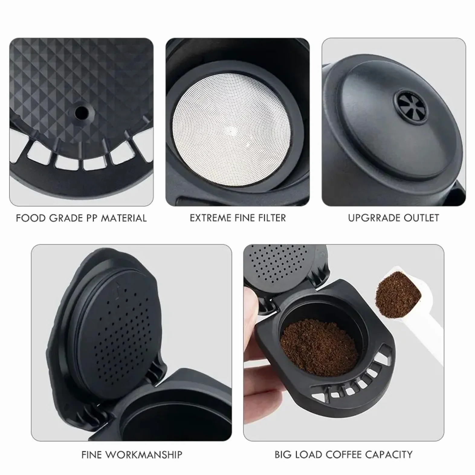 Compatible con adaptador de cápsula reutilizable Dolce Gusto | El accesorio convertidor de cápsulas recargable se adapta a varios modelos de máquinas de café.