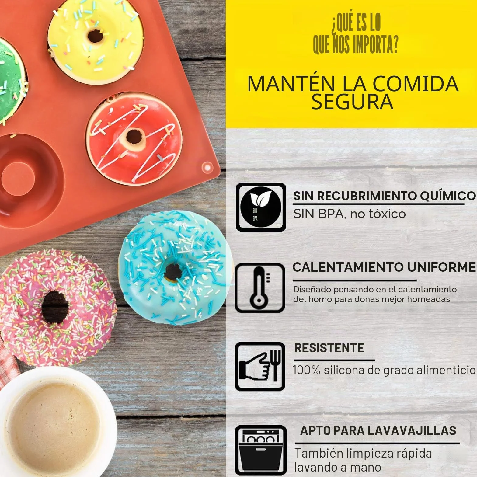 2 Moldes de Silicona para Donuts 8 Cavidades | Molde Reutilizable para Hornear Donas, Cupcakes, Pasteles, Galletas y Gelatina | Moldes para Repostería Casera Antiadherentes
