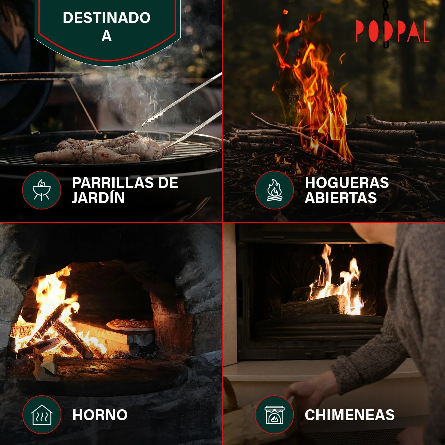 Encendedor de Lana de Madera, 200 Bolas de Fuego, 2 kg para Barbacoa Chimenea