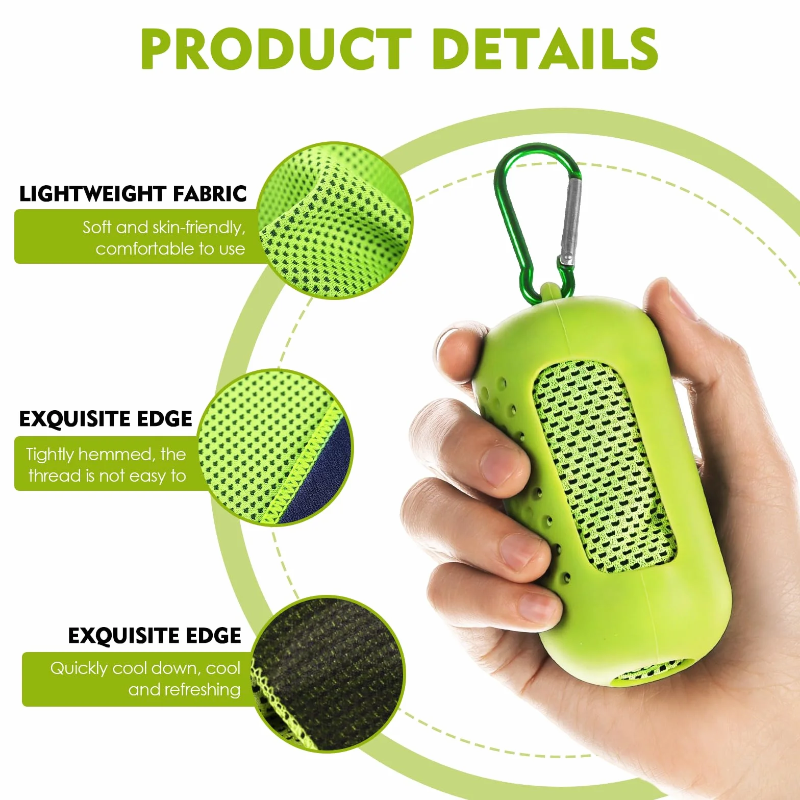 Toalla Refrescante 30x90 cm Microfibra Secado Rápido 4 Unidades con Funda