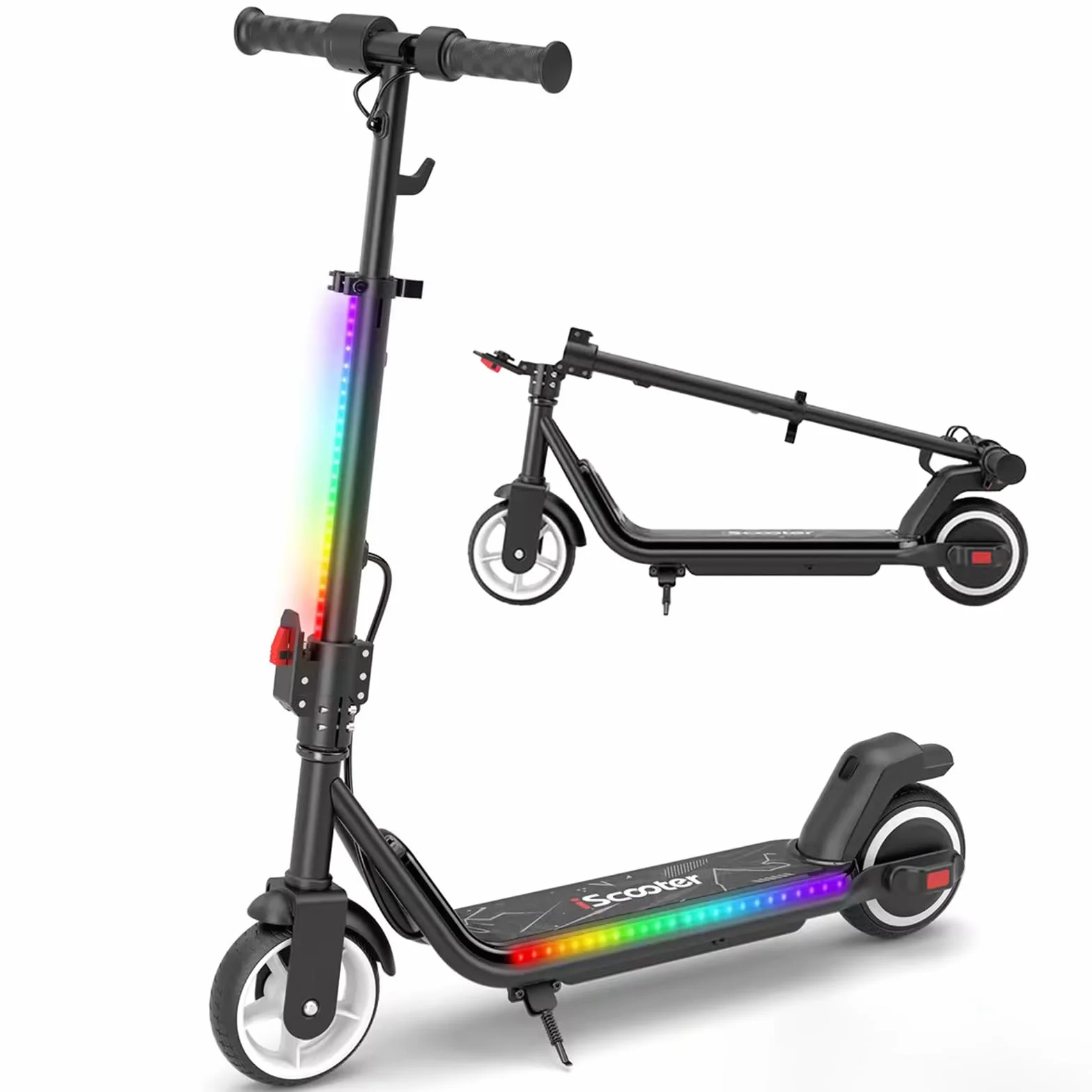 iScooter Patinete eléctrico infantil 250W Bluetooth plegable 15 km autonomía 3 modos velocidad 8-19 km/h