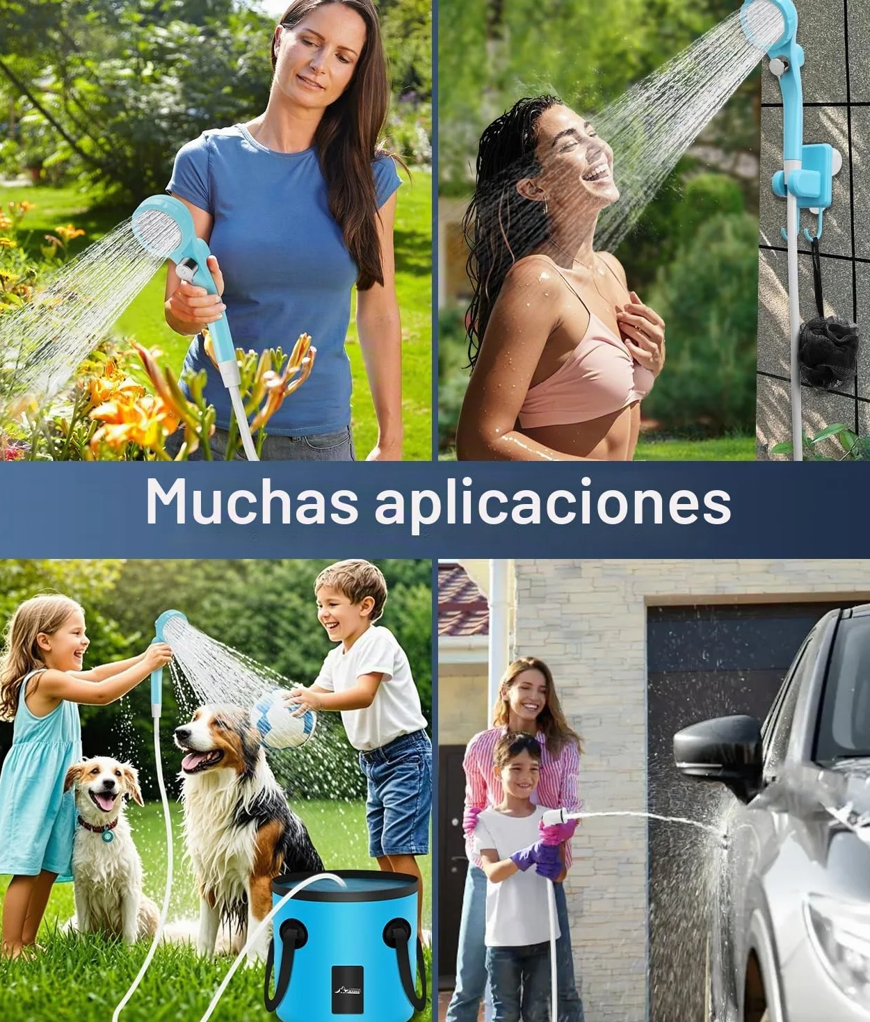 WADEO Ducha Portátil Camping 6000 mAh Bomba Agua 20L Kit Exterior