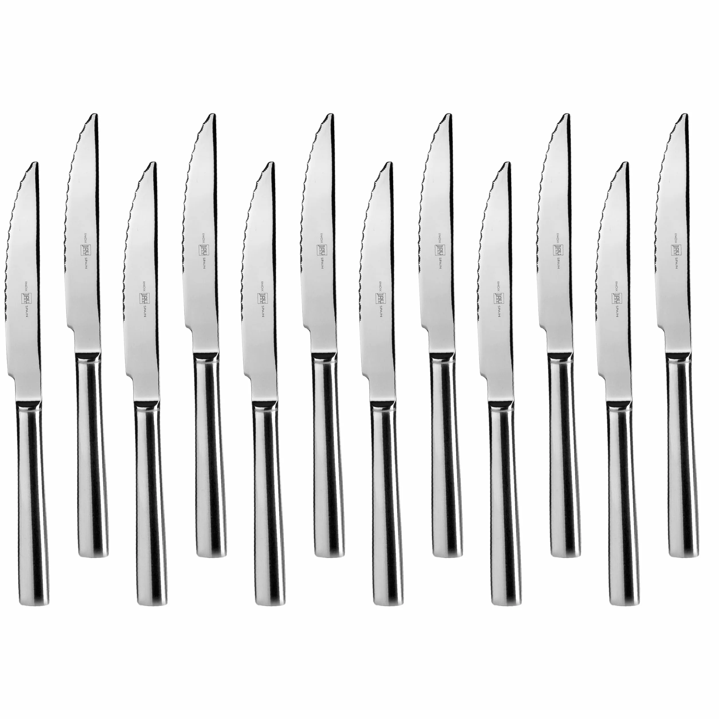 Lacor - JAY - 11091043 - Pack de 12 Cuchillos Chuleteros, Colección Titanio | En acero inoxidable, para un uso práctico y profesional en cocina; ideal para cocina profesional y uso diario en casa