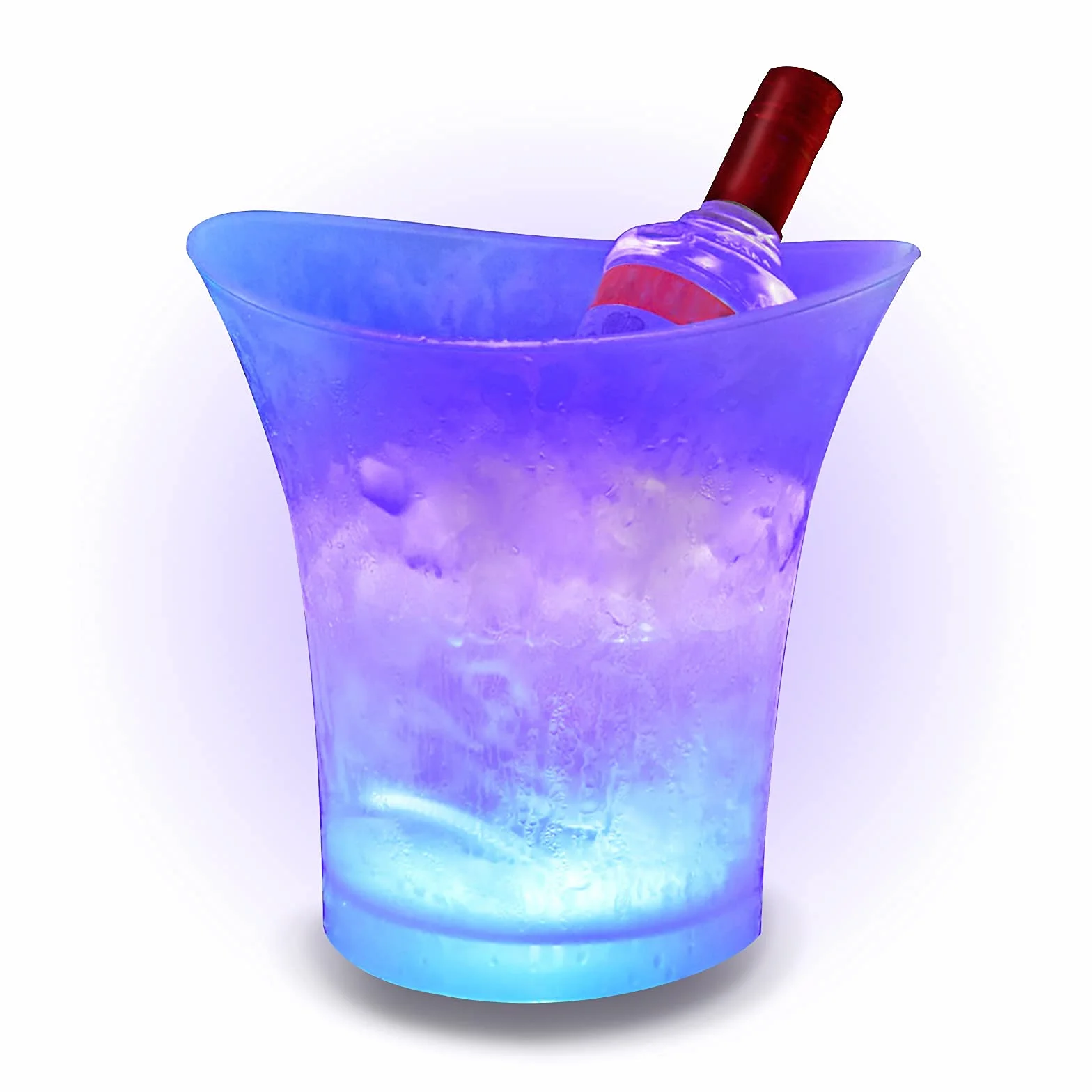 SMETA Cubitera para Hielo LED 5L,Cubiteras para Botellas,Cubo de Hielo Impermeable para Botellas de Vino/Cerveza/Champán,Cubitera Grande de Hielo y Botellas,Ideal para Fiesta/Hogar/Bar(Cambio Color)