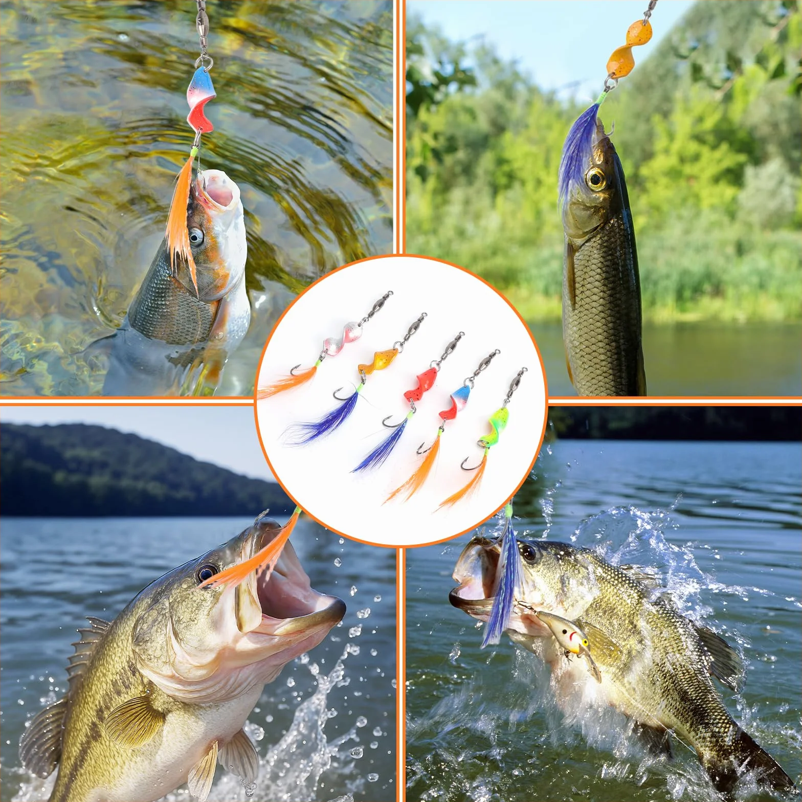 Cucharillas Pesca Trucha con Caja Accesorios Set 3 g
