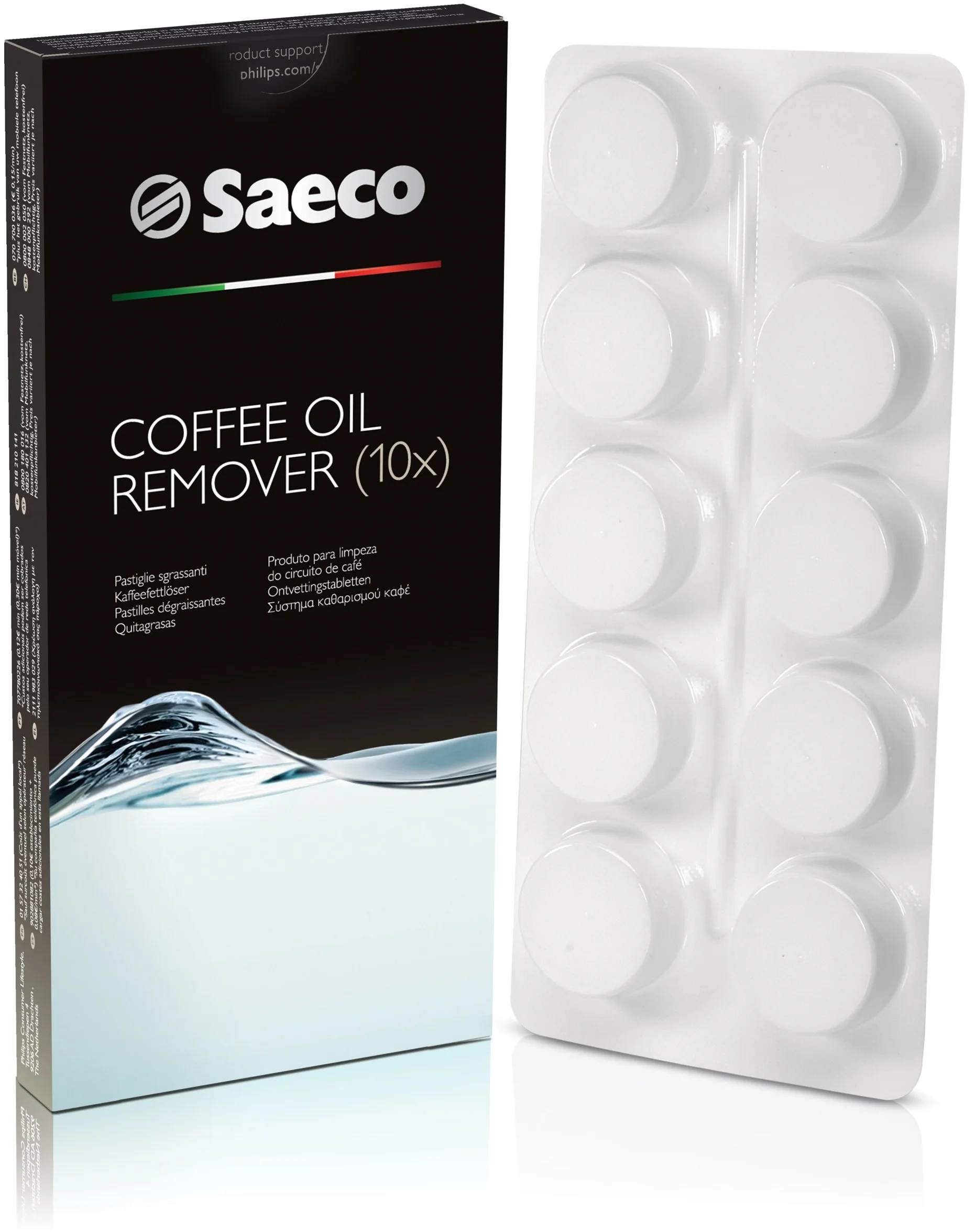 Philips CA6704/99 - Pastillas quitagrasas para cafeteras Saeco, 10 unidades
