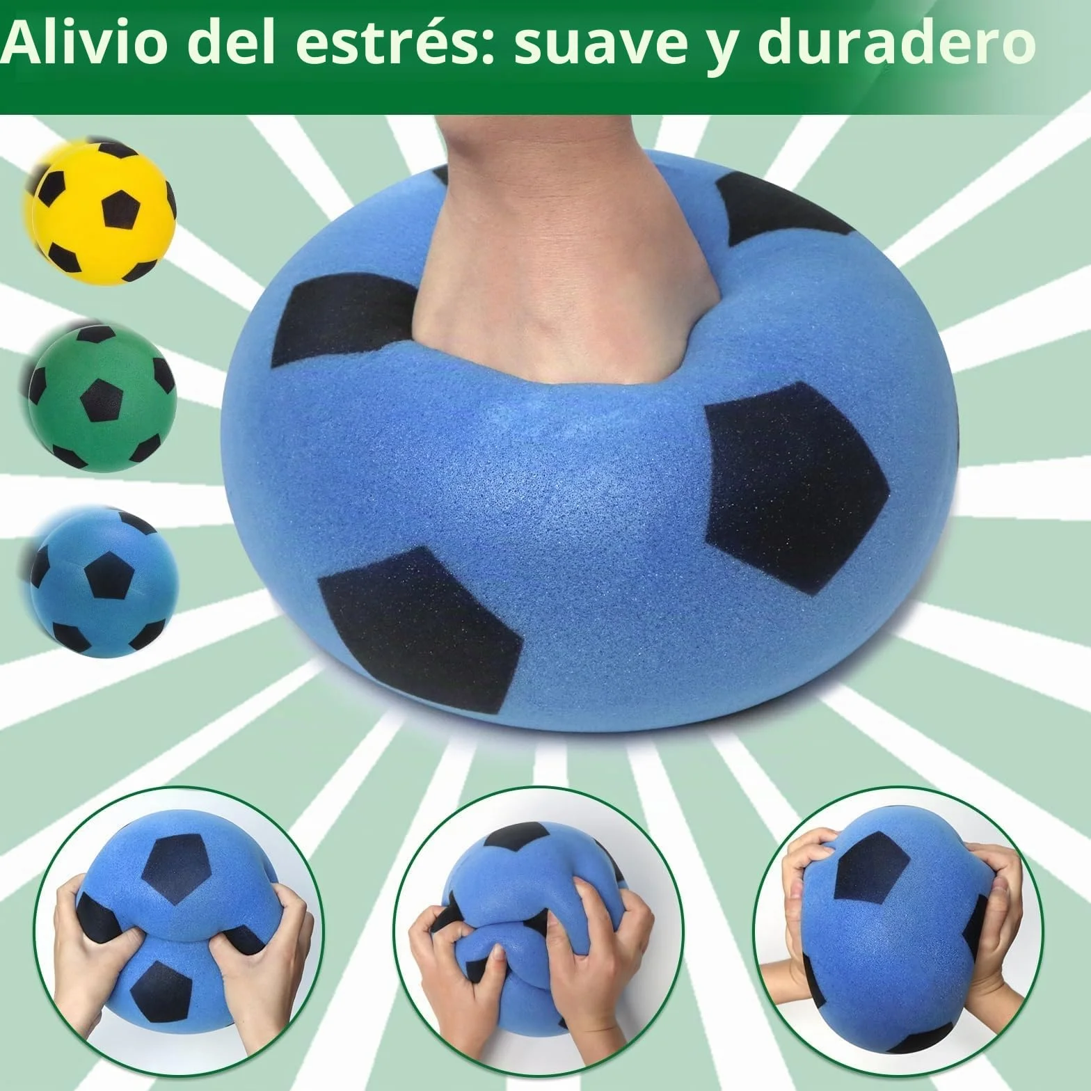 Pelota Goma Espuma 21cm Bola Tela Suave Juegos Entrenamiento Interior
