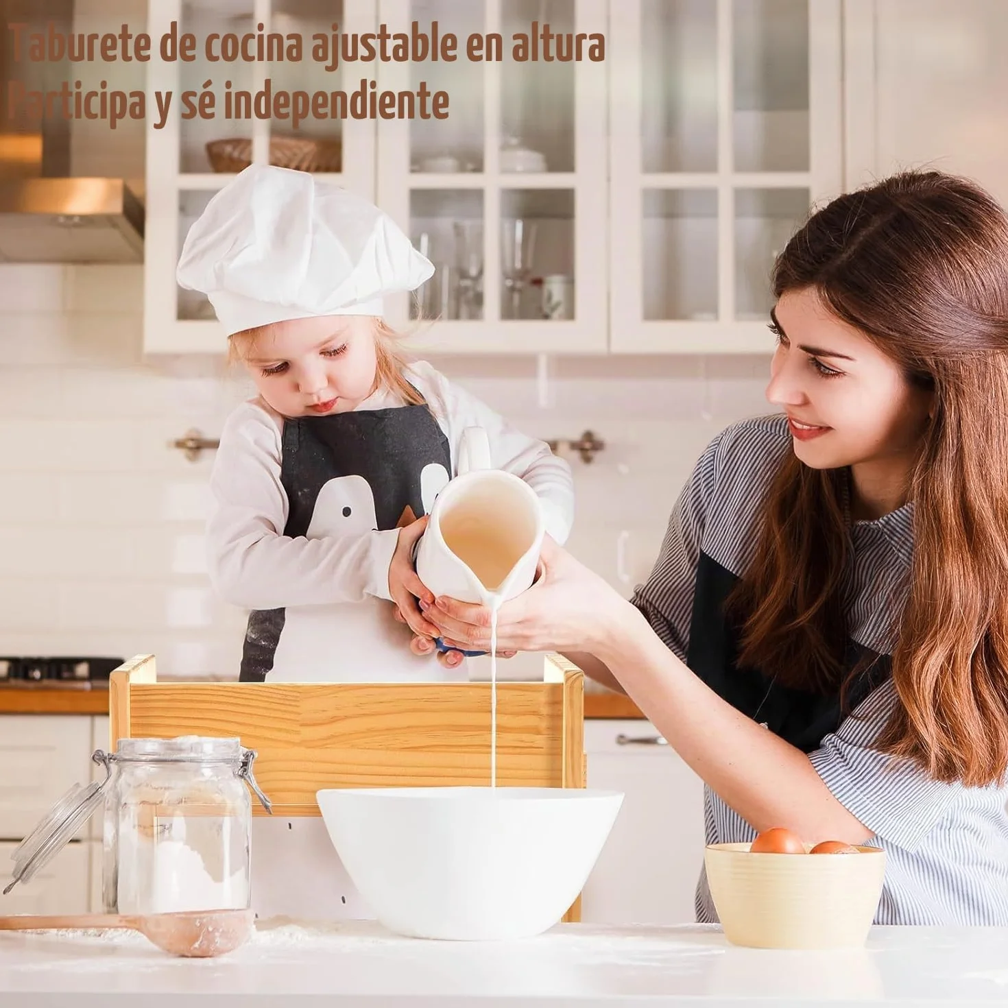 FUNLIO Torre de Aprendizaje con Red de Seguridad, Taburete Cocina Niños Ajustable 3 Niveles Montessori