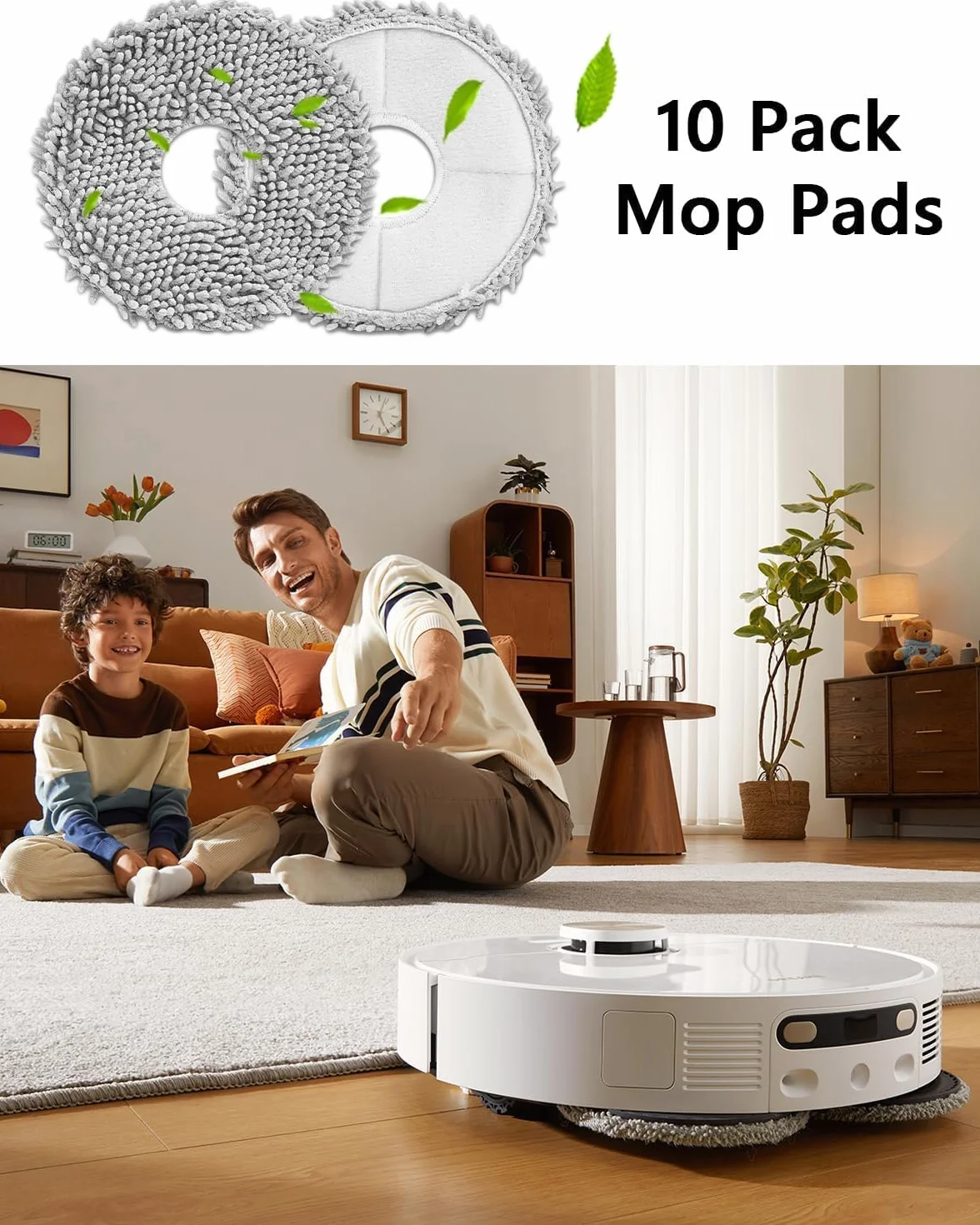 10 Paños de Repuesto para Dreame L10s Ultra/L10 Ultra/L20 Ultra/L10s Pro Ultra Heat/L10s Pro Gen 2/D10 Plus Gen 2/L40 ultra/X40 Ultra Complete/Xiaomi X20+, para Ecovacs Deebot T30 Pro Omni