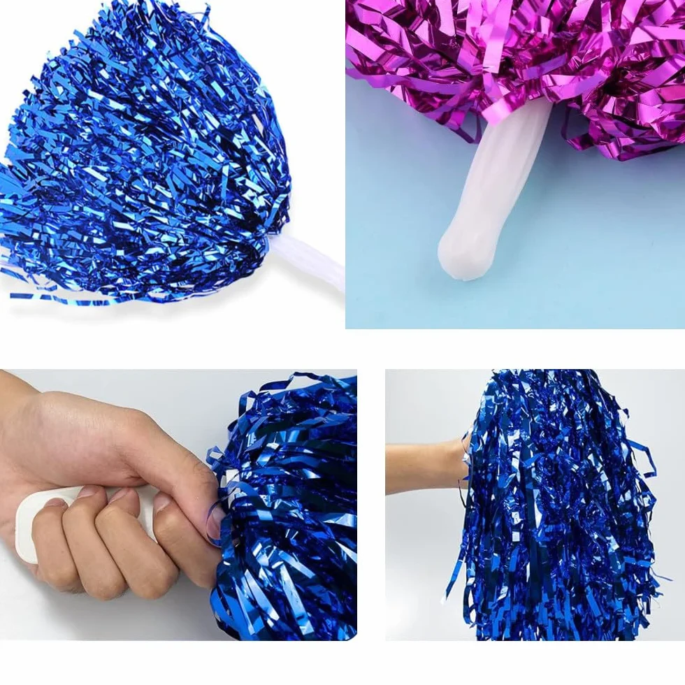 Pompones de animadora de baile deportivos, pompón de bola de metal
