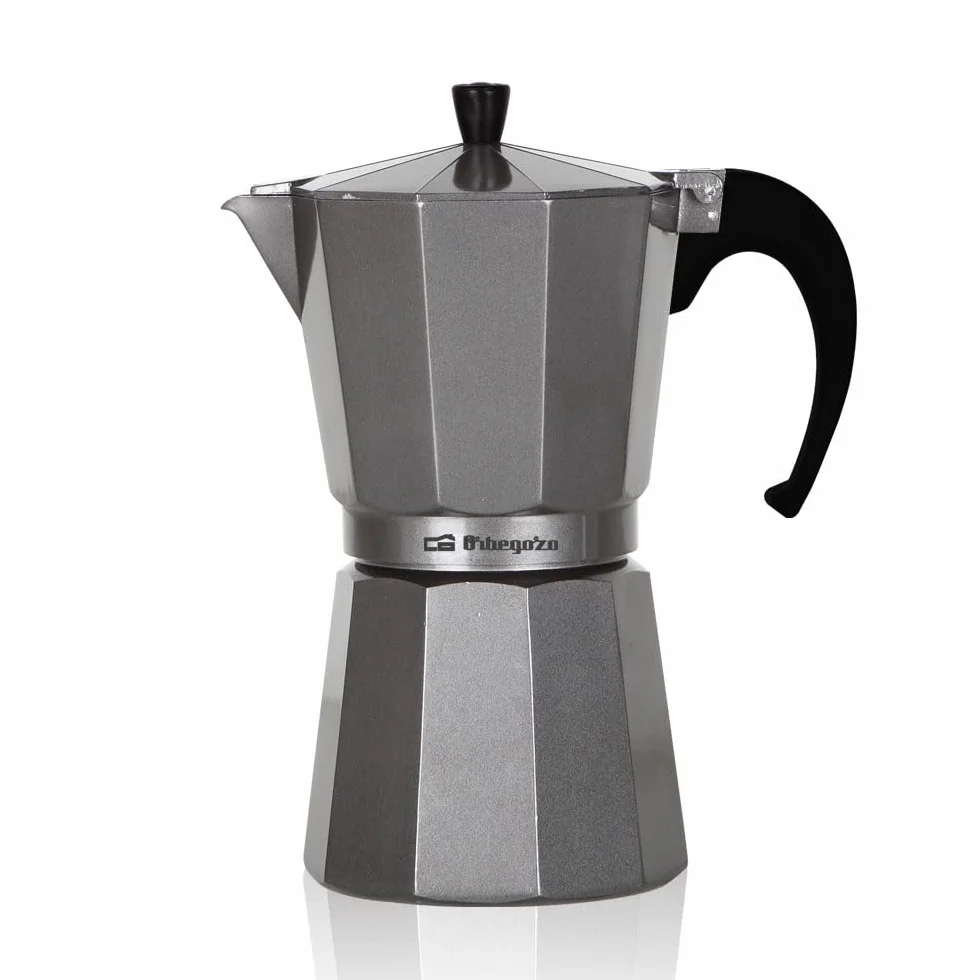 Orbegozo KFS 620, Cafetera italiana, 6 tazas de capacidad, mango ergonómico, apta para cocinas de gas, eléctricas y de vitrocerámica, aluminio, válvula seguridad