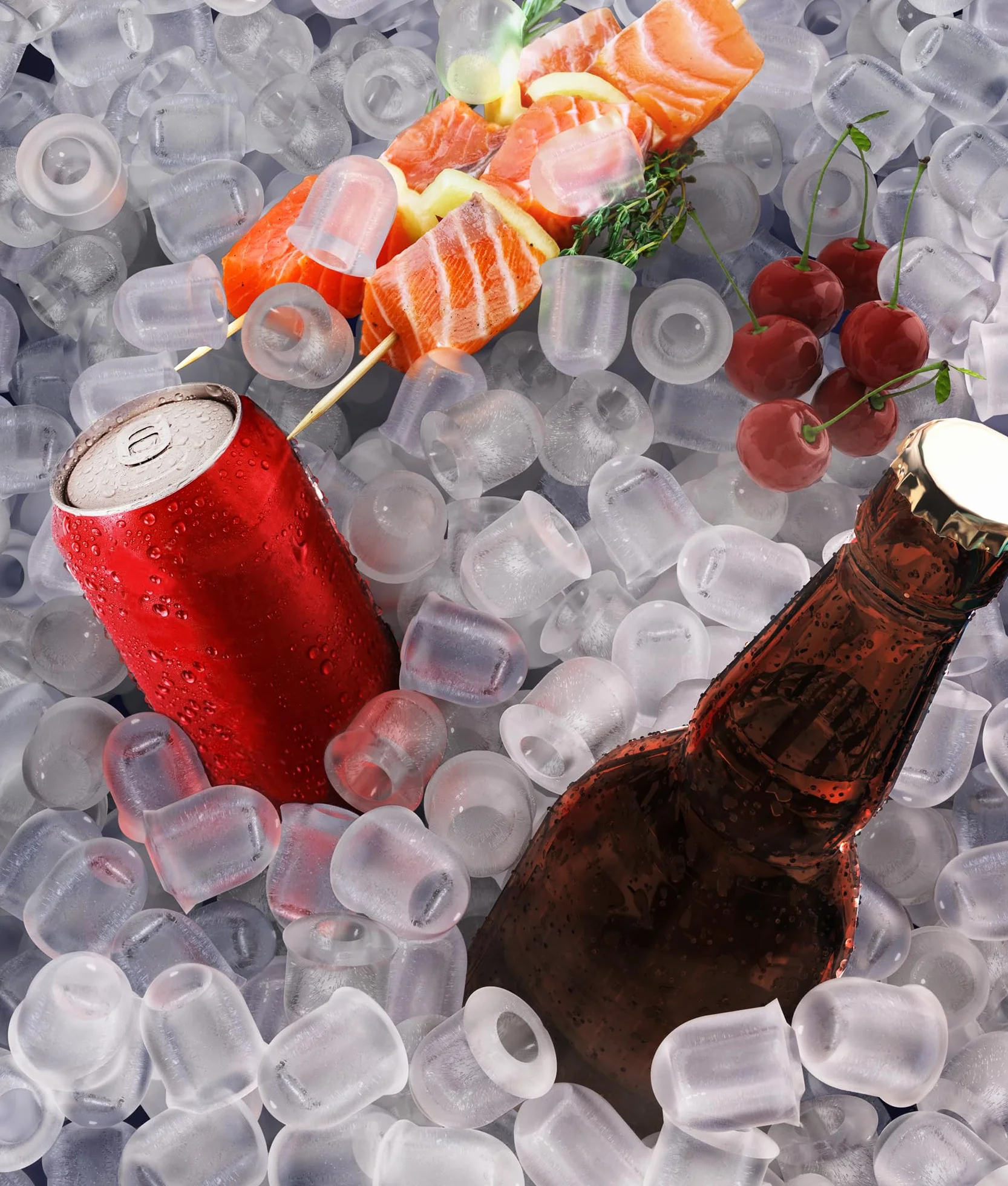ecozy Máquina de Hielo, 12 Kg/24 Koras, 9 Cubitos de Hielo en 6 Minutos, 2 Tamaños de Hielo, Máquina de Hielo Autolimpiante, Maquina de Hielo Portátil Para Casa el Hogar/Fiesta/Cocina/Bar