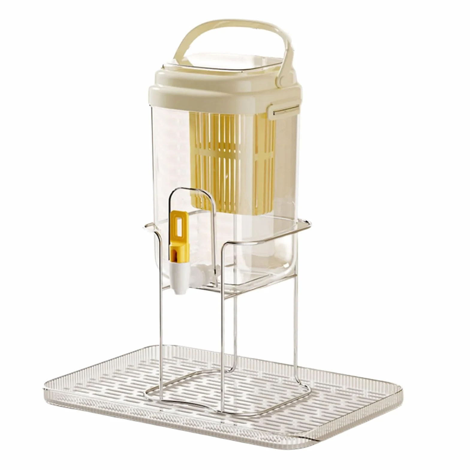 Jarra dispensadora de bebidas heladas, diseño a prueba de fugas con grifo fácil de verter, gran capacidad para almacenamiento en nevera, dispensador de bebidas heladas a prueba de fugas