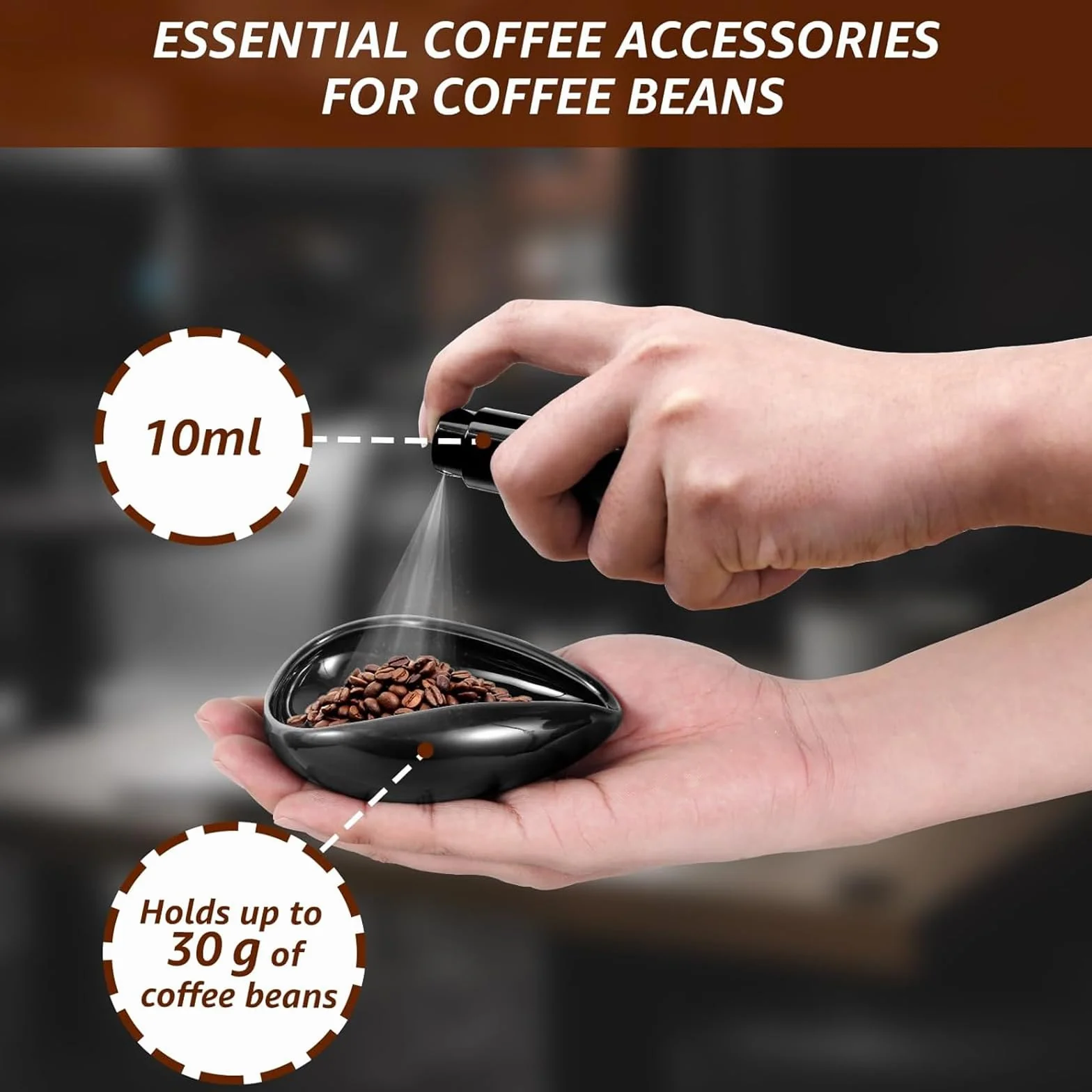 2 Piezas Taza Dosificadora de Granos de Café Accesorios de Café Accesorios de Barra de Cerámica Recipiente Dosificador de Cerámica/Bandeja Medidora de Dosis Unica Regalo Para Amantes del Café