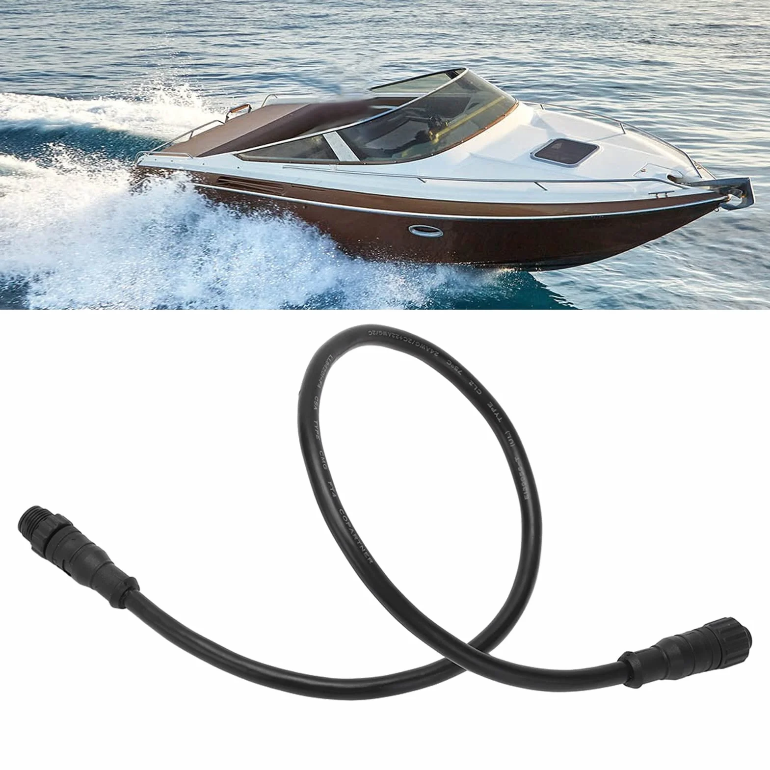Cable Troncal NMEA2000 Akozon 0,5M 5 Pines IP67 Impermeable GPS Marino Accesorios Redes Lowrance