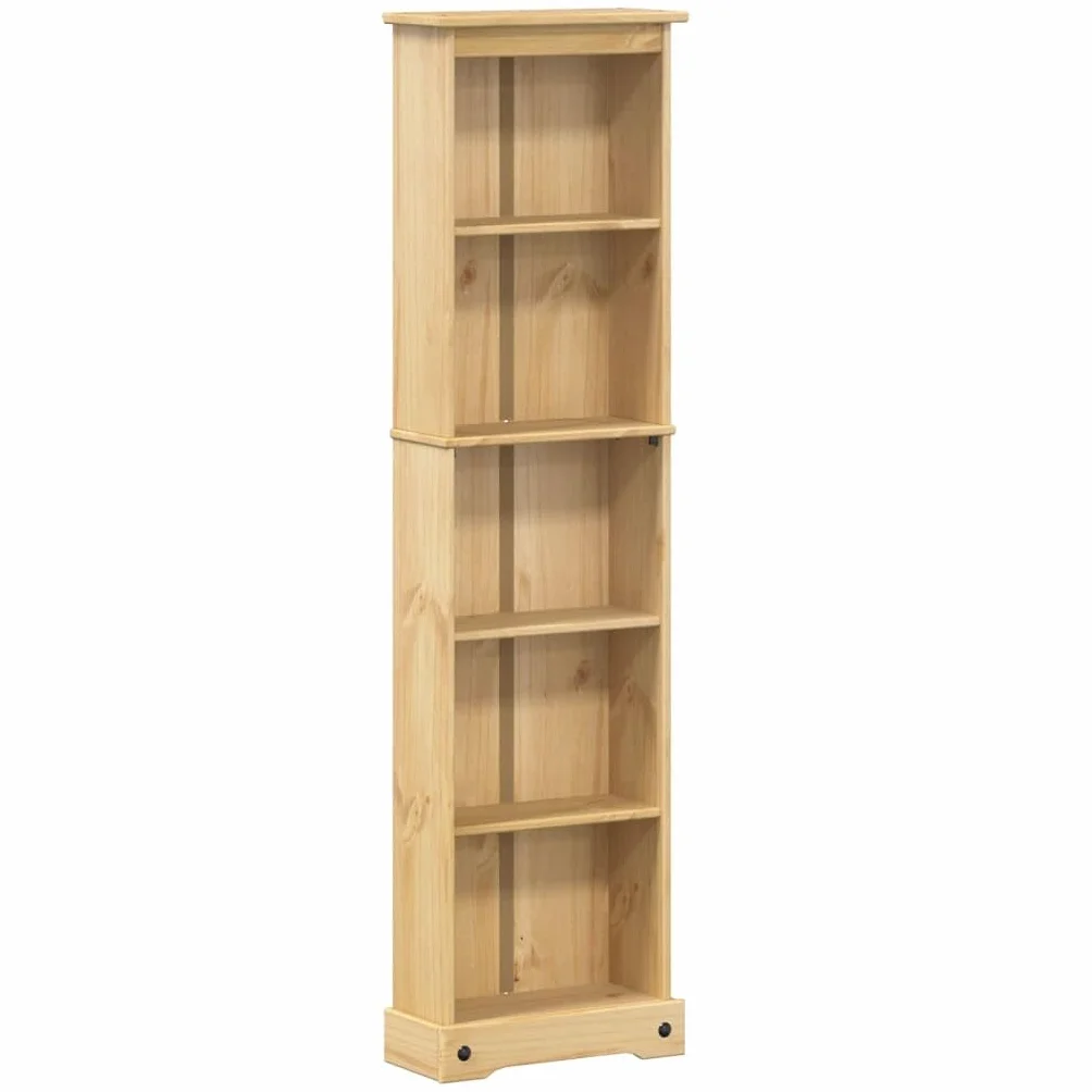 Estantería de madera maciza de pino con soporte de pared - Estantería decorativa con espacio de almacenamiento para libros, revistas y artículos decorativos en diseño rústico