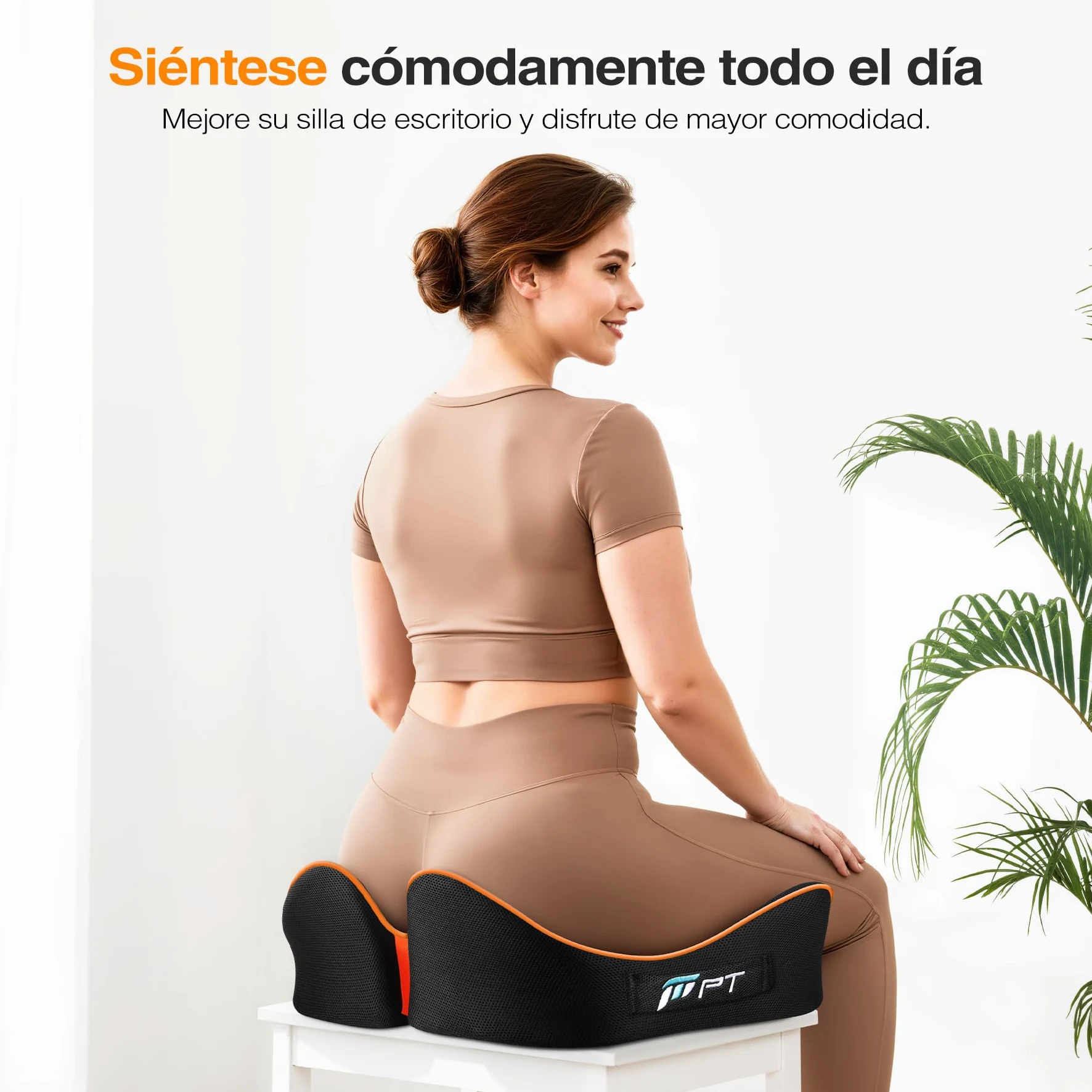 POOTACK Cojín Silla Oficina, Cojín para Silla de Espuma Viscoelástica, Cojín de Soporte Premium en Forma de U para Escritorio en Casa, Silla Gaming, Escritorio de Oficina