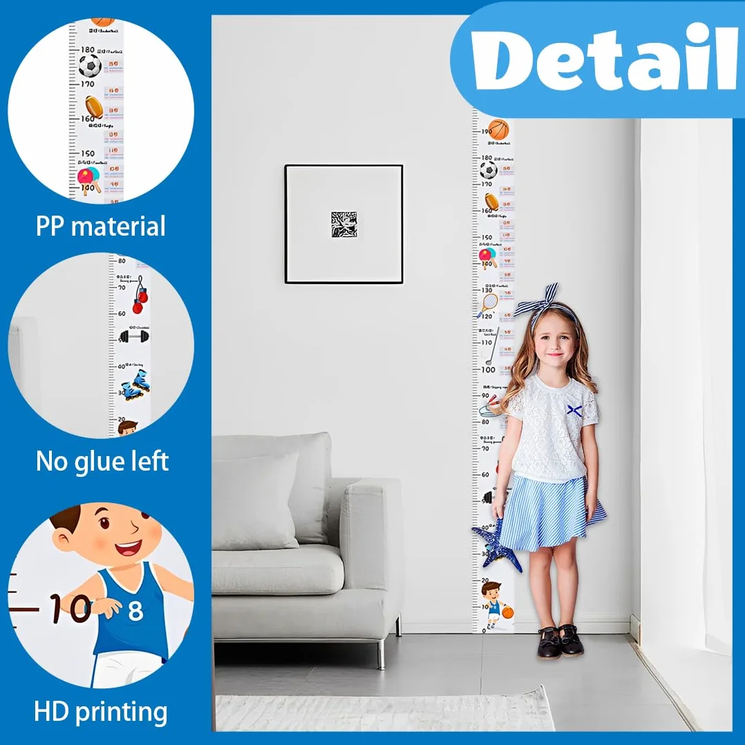 Medidor Altura Gráficos De Crecimiento Para Niños, Vinilo Pared Infantil, Decoración Habitación