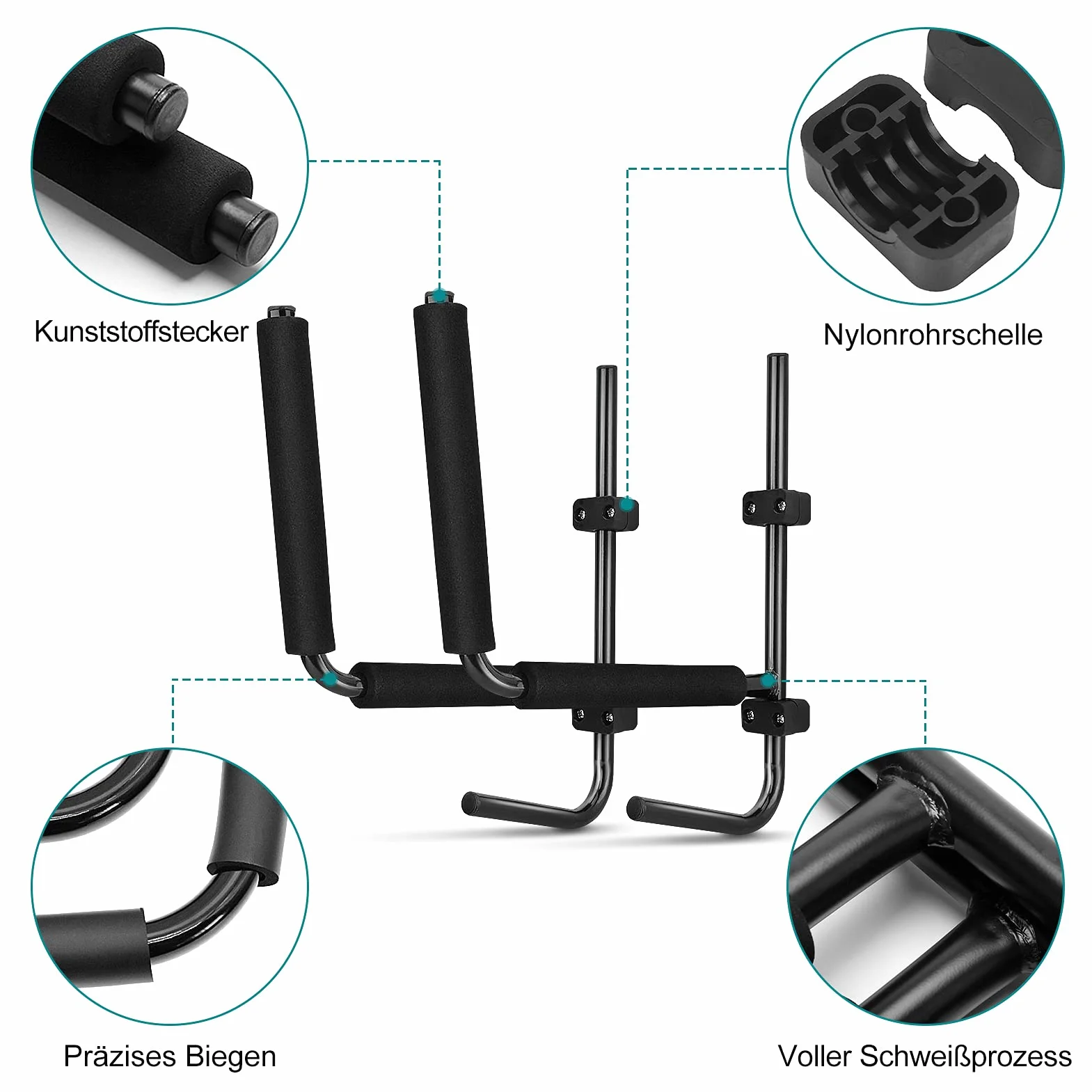 Estante para Kayak Portador de Canoa Soporte de Pared de Almacenamiento con Accesorios