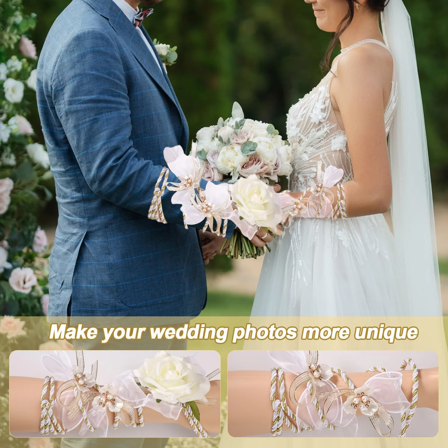 Gosknor Lazo de Boda Delicado Cuerda Lazo Ceremonia Cordón Unión Suministros Decoración para Regalos Novia México
