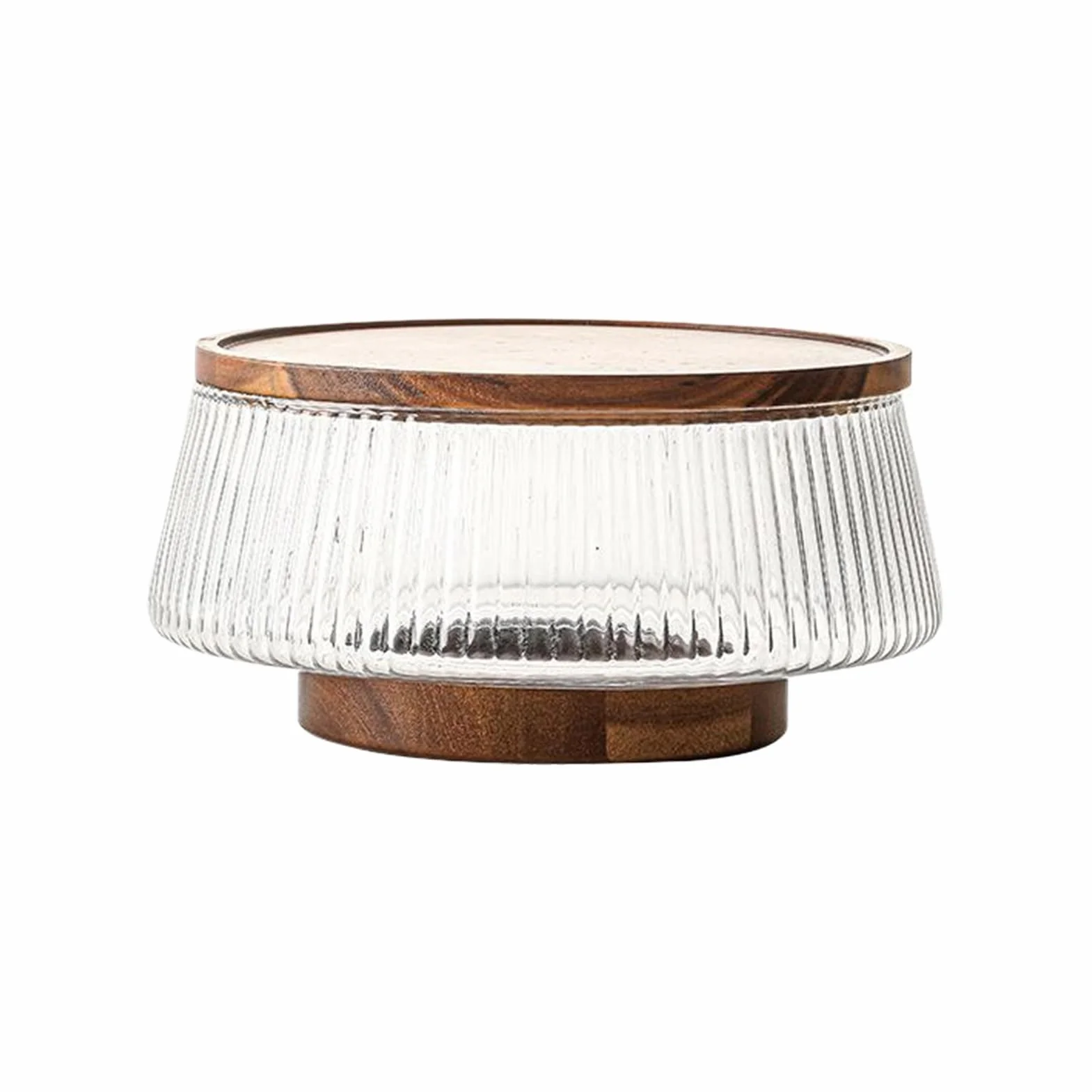 Ensaladera con tapa de Para madera de acacia para, tamaño mediano, B