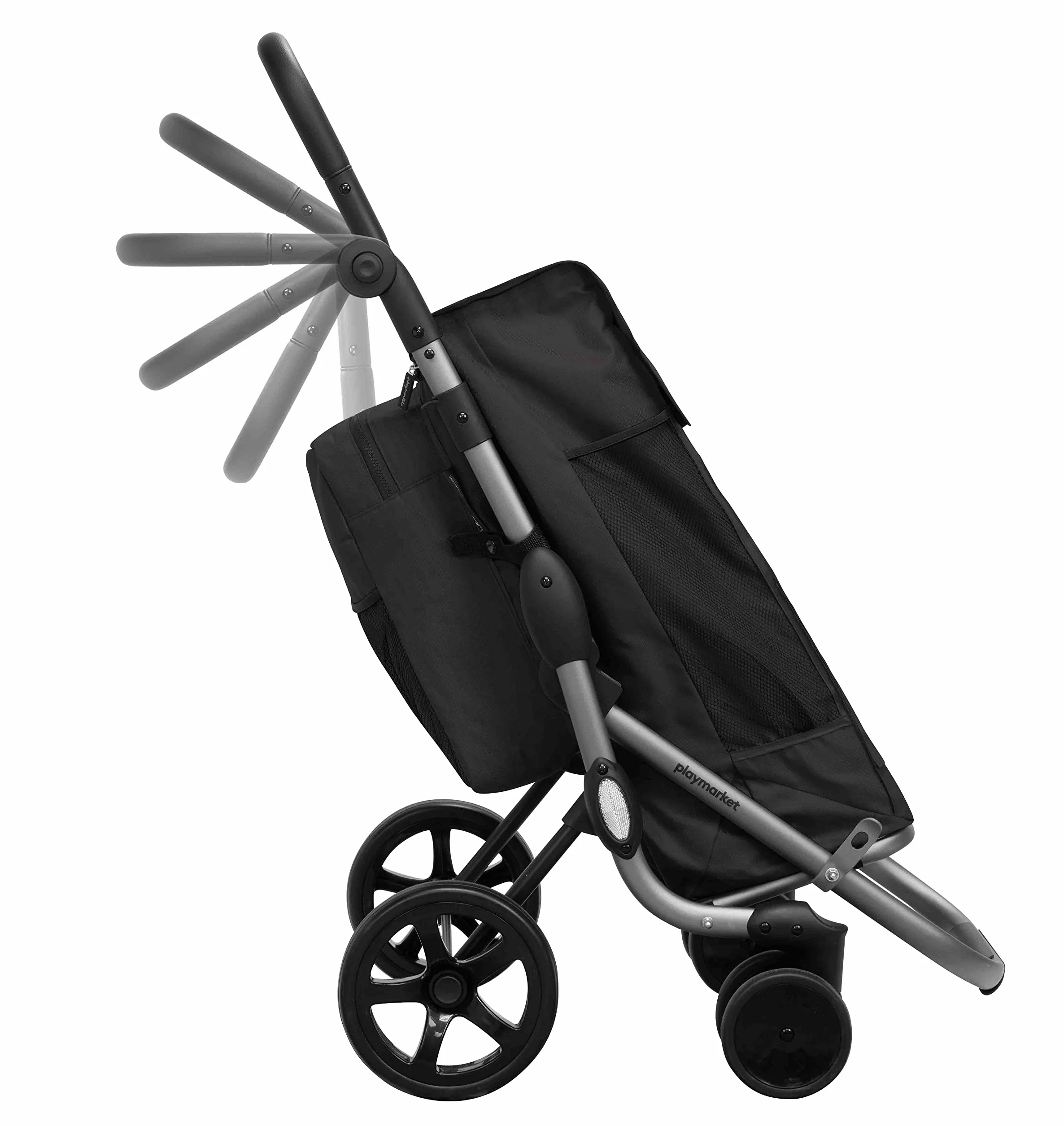 Playmarket Go Plus Carro de la Compra Plegable de Gran Capacidad, 4 Ruedas (Black Pepper)