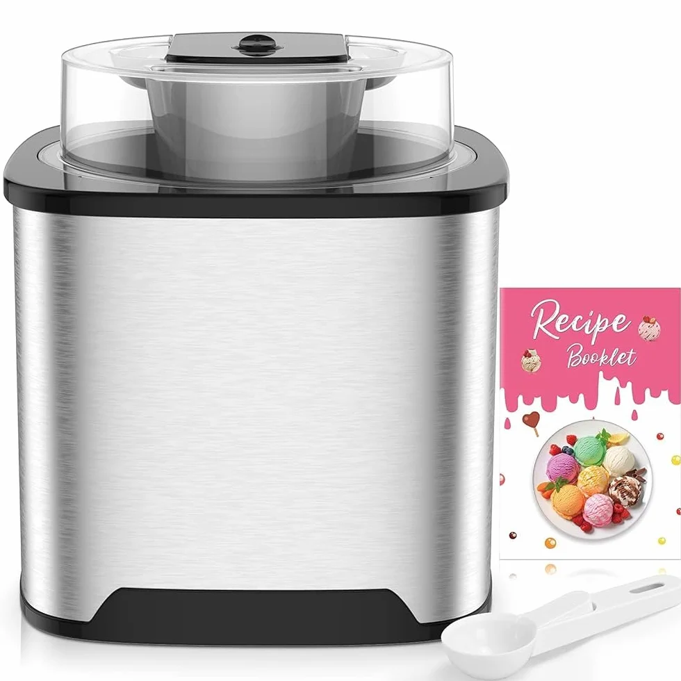 Maquina Hacer Helados 2L Máquina para Hacer Helados Maquina de Helados Profesional Sorbete y Yogur Congela en 30 Minutos, Maquina Helados Soft