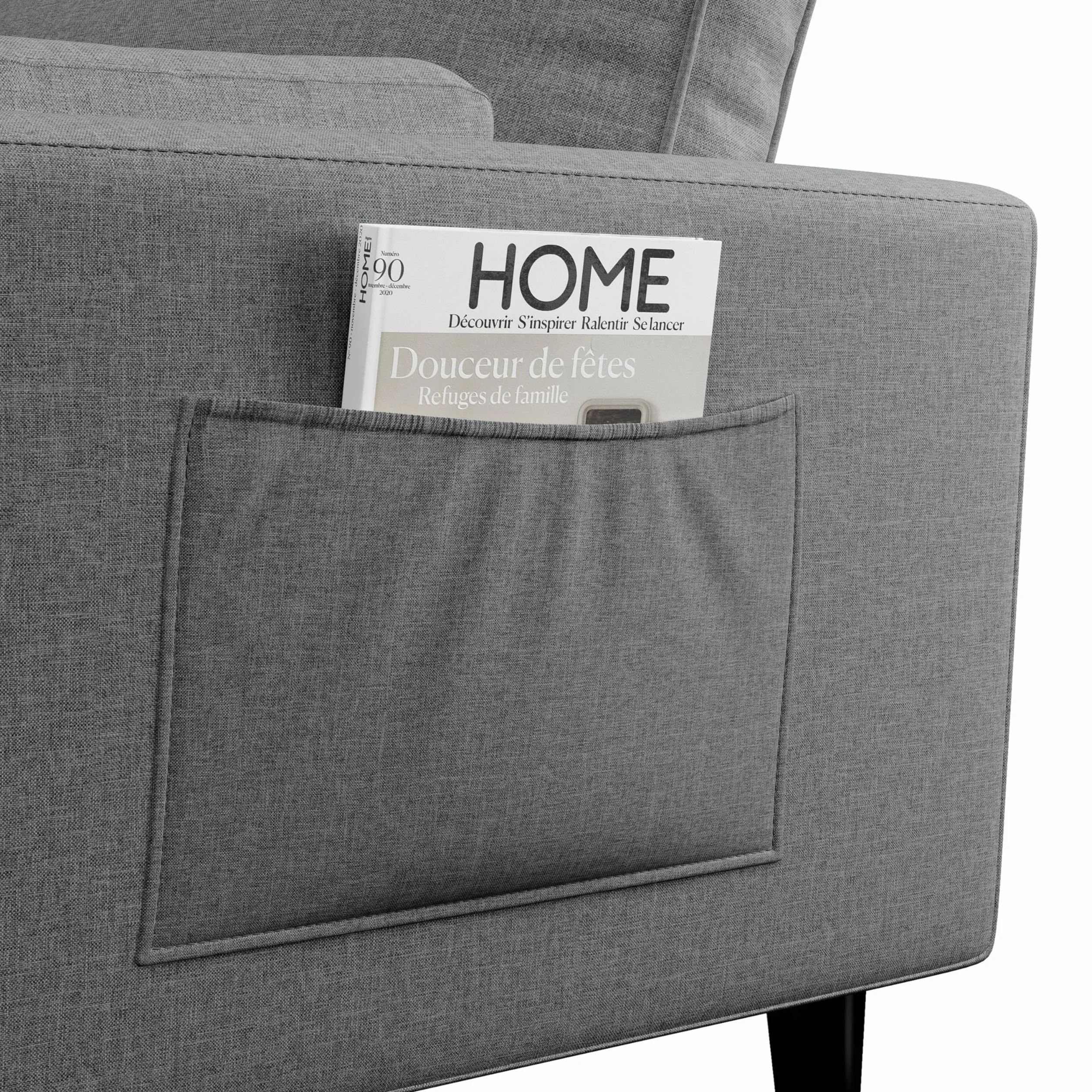 Yaheetech Sofá Individual Sofá Relax Sillon Lectura Tapizada de Tela para Sala de Estar Salon y Dormitorio 75 x 85.5 cm MAX Capacidad 136 KG Gris Oscuro