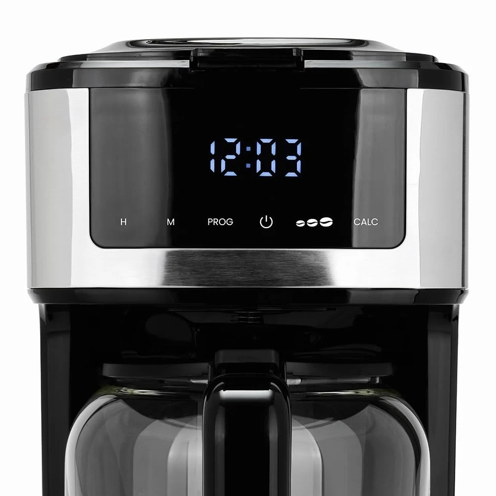 Livoo - Cafetera eléctrica programable DOD208-15 tazas, 1,8L, filtro reutilizable, función programación, mantenimiento caliente, vidrio