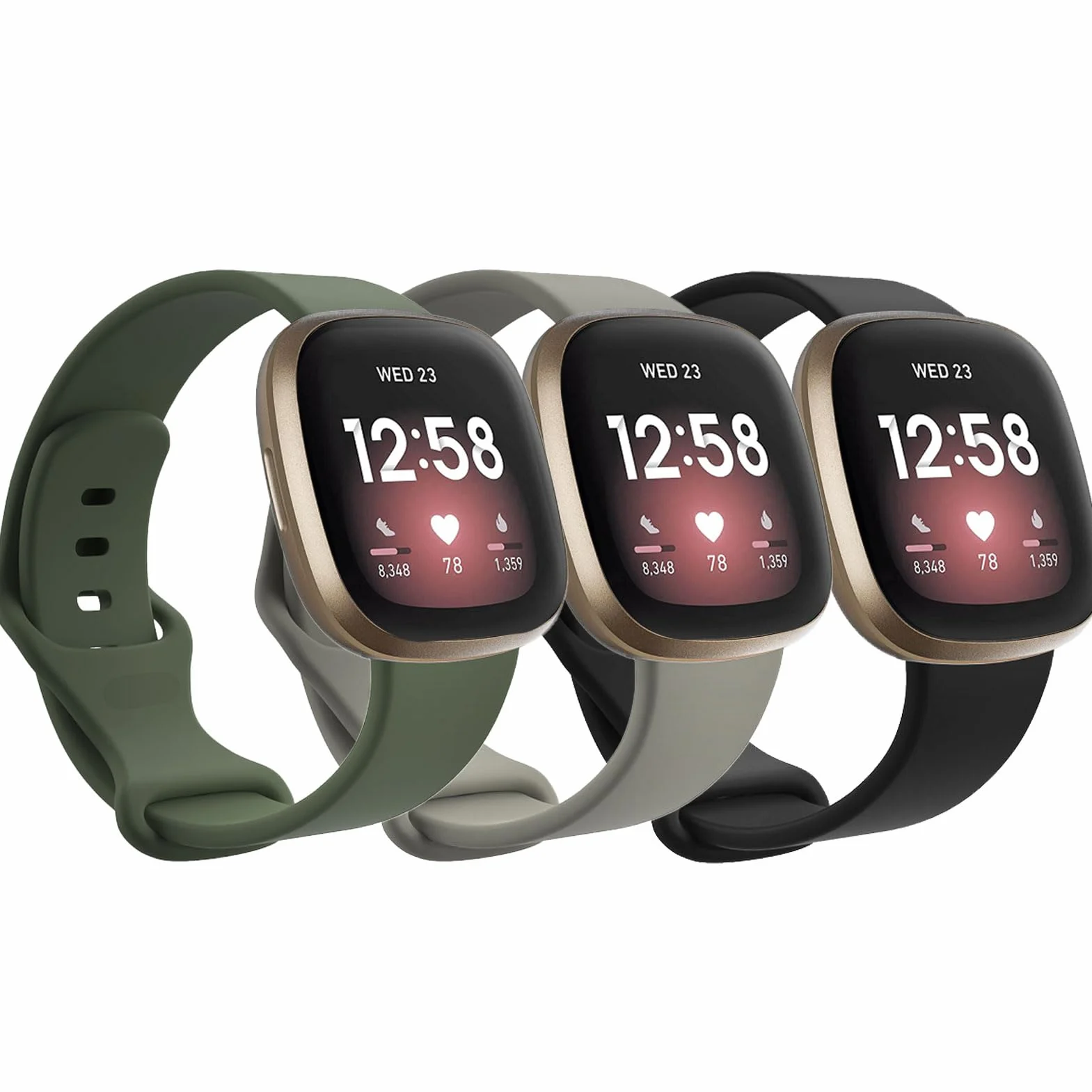Correa Compatible para Fitbit Versa 4/3 Sense 2 Sense Silicona Deportivas Ajustable S/L