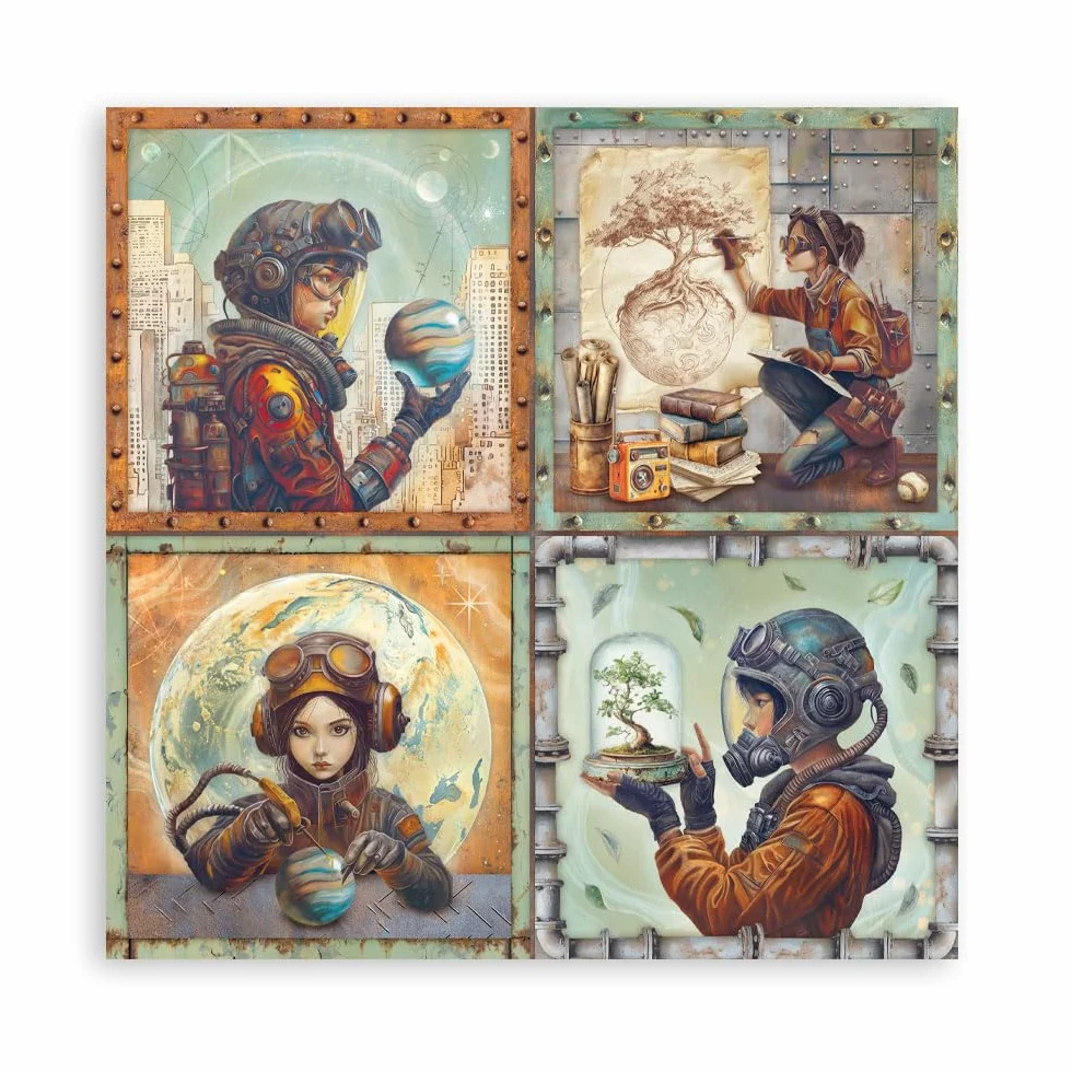 Stamperia - Scrapbook Paper Pad for Scrapbooking, Albums, Cards, Bullet Journals and More, Acid Free, Single Face, Perfect for Hobbies, Crafts, and Gifting (A New Beginning) (20.3 x 20.3cm)