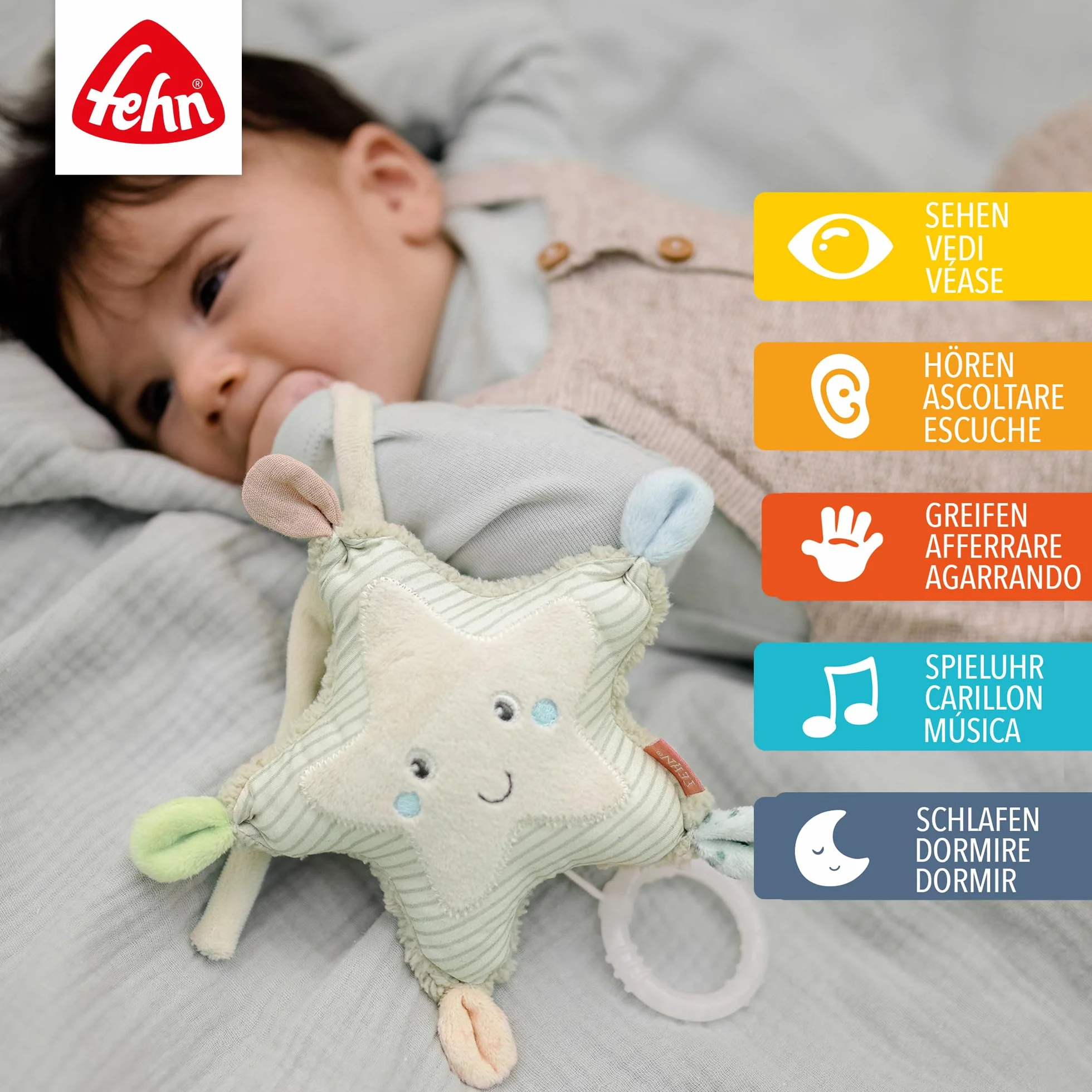 Fehn mini caja de música estrella de mar para bebés desde 0 meses