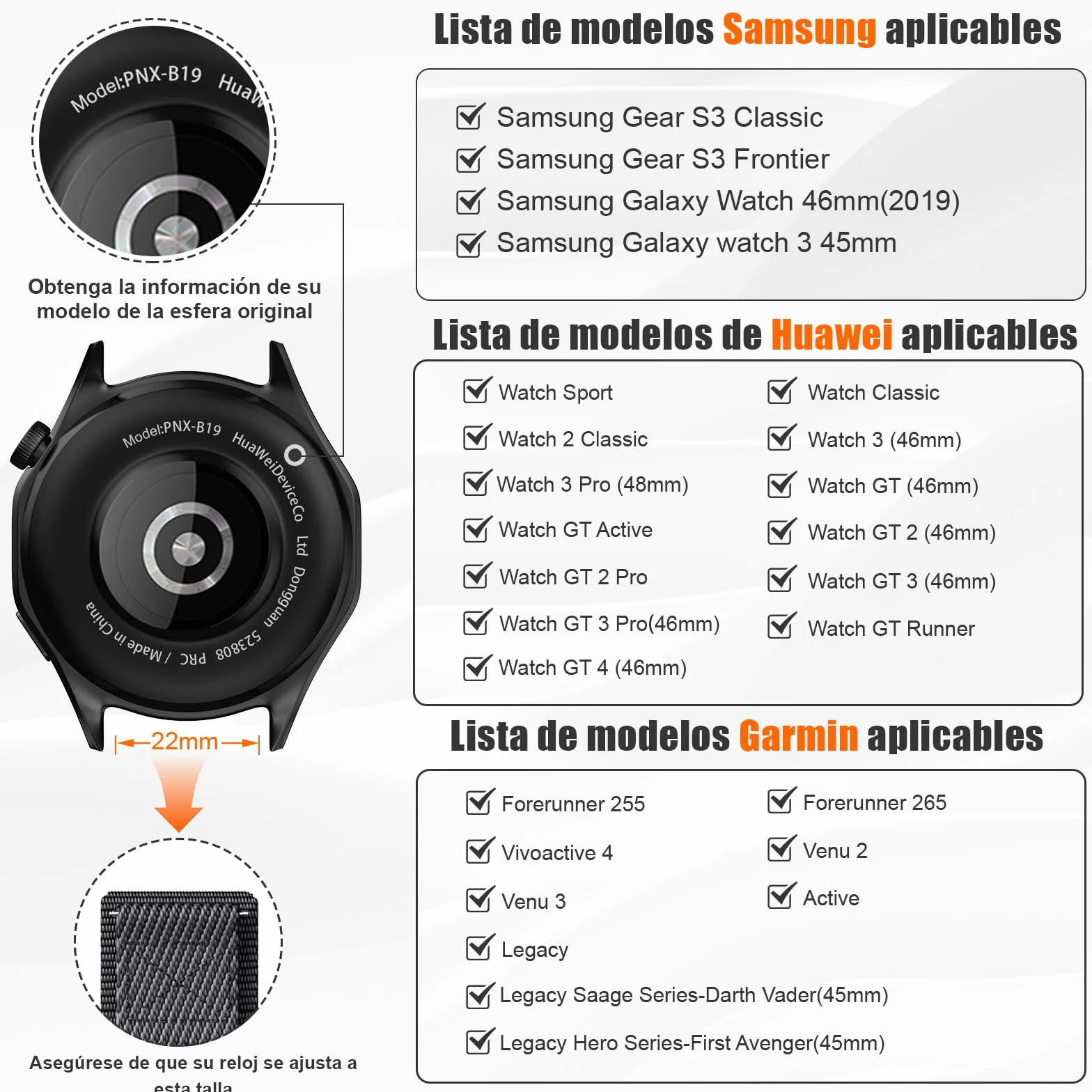 NotoCity Correa Nylon 22mm para Huawei Watch GT2/3/4/5/Pro 46mm GT Runner Samsung Galaxy Watch 3 45mm Gear S3 Classic