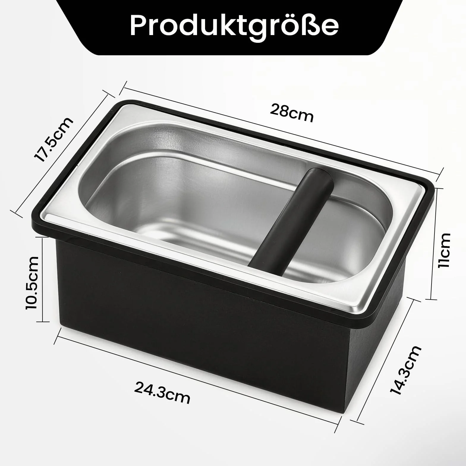 Caja para Posos Café de Café de Acero Inoxidable, Contenedor de Gran Capacidad con Amortiguadores de Goma y Juntas de Silicona, Duradero y Fácil de Limpiar
