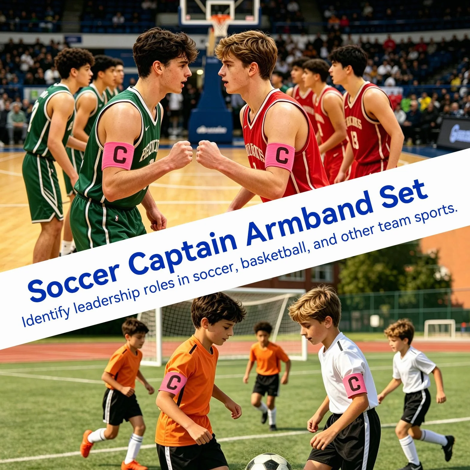 Brazalete de capitán de fútbol, 10 Uds., Bandas Ajustables de Nailon para Jugadores de Baloncesto