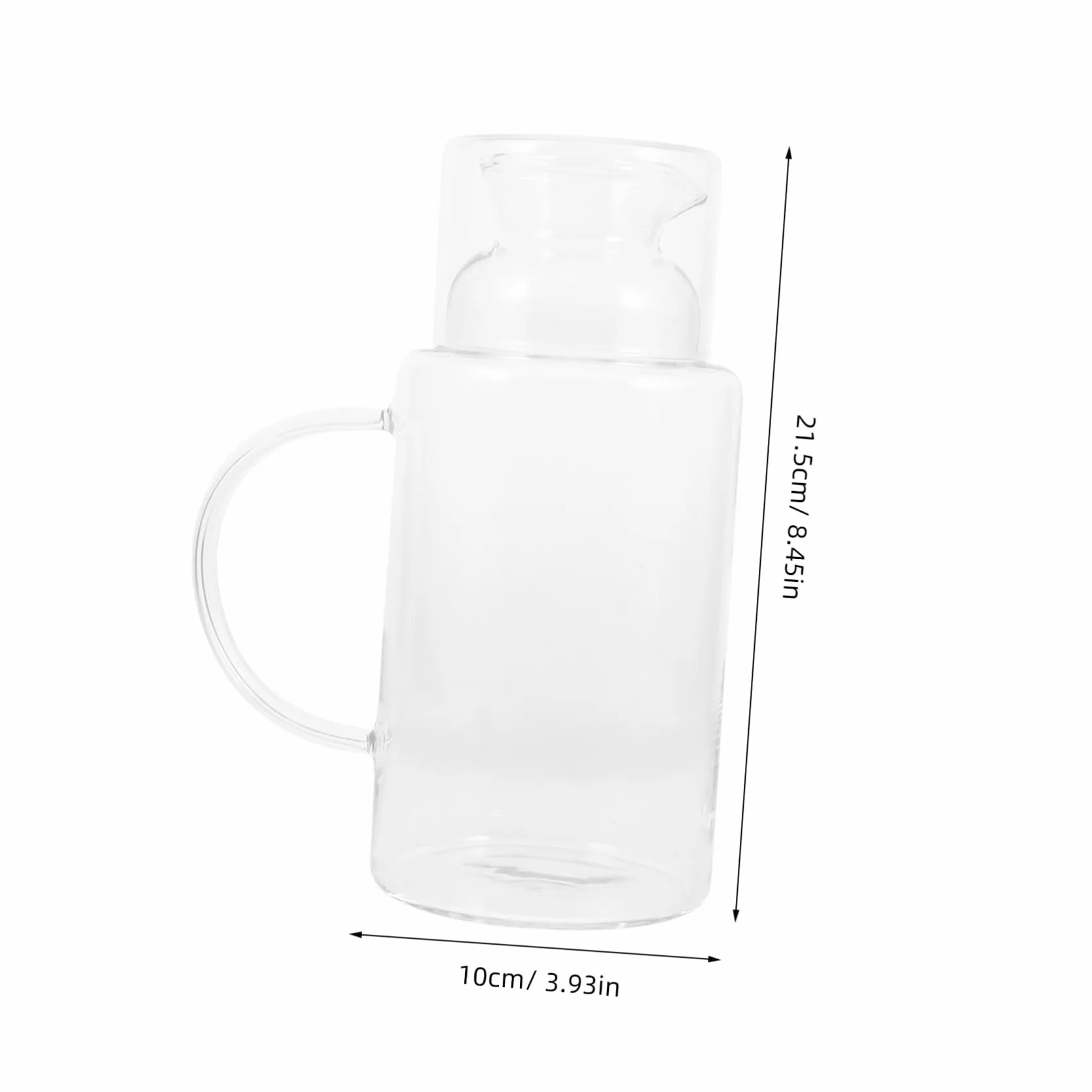 GALPADA Jarra de Vidrio Resistente Altas Temperaturas Contenedor de Agua para Bebidas Frías y Calientes con Antigoteo para Cocina Bar y Eventos Portátil y Fácil de Limpiar
